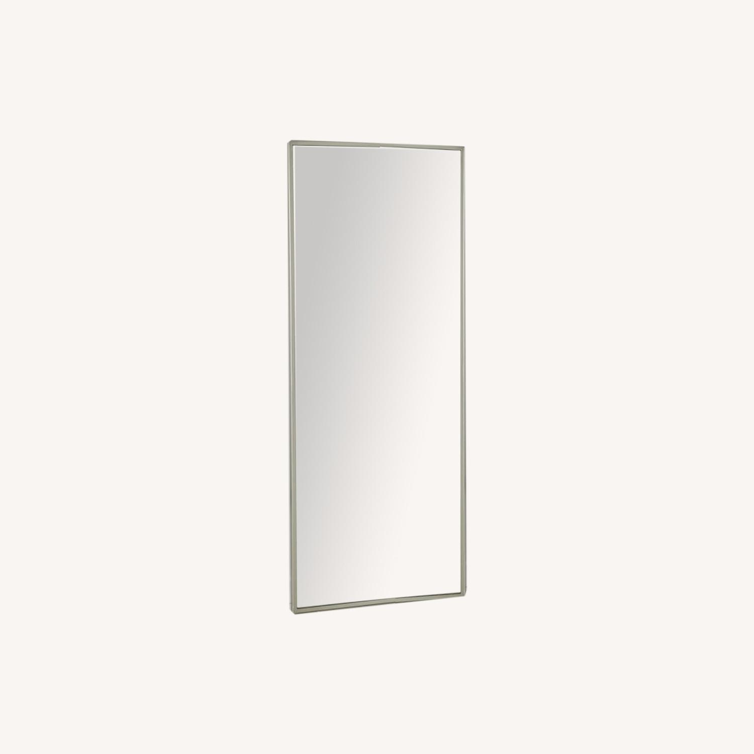 West Elm Metal Framed Floor Mirror, Brushed Nickel AptDeco