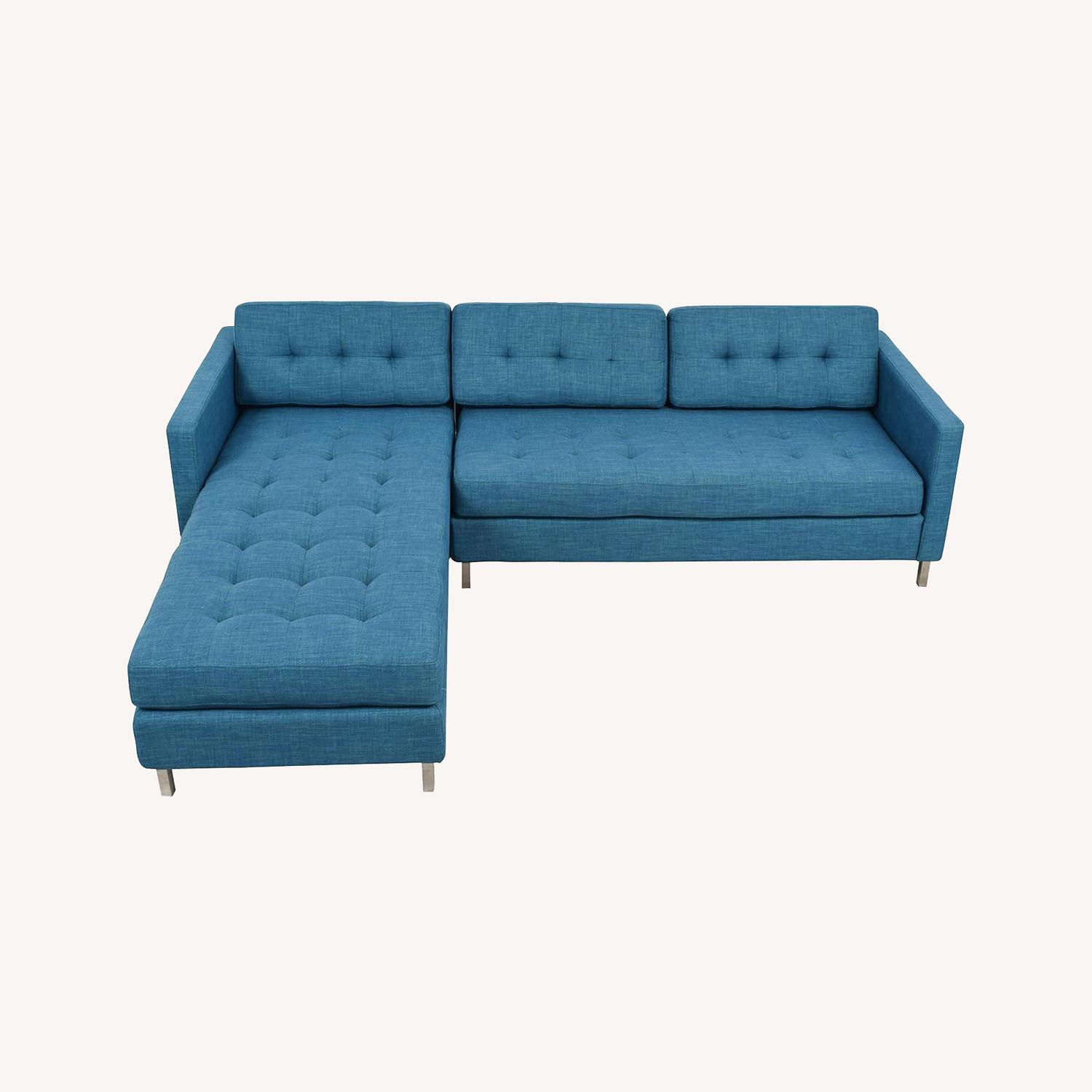 CB2 Peacock Sectional Sofa AptDeco