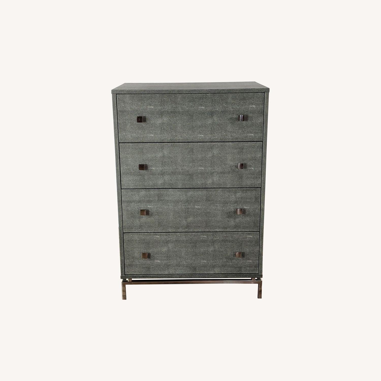 CB2 Shagreen Embossed Tall Chest w/ 4 Drawers AptDeco