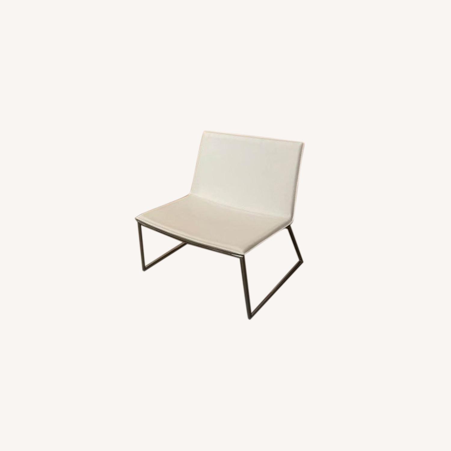 Pair of CB2 White Chairs - image-0