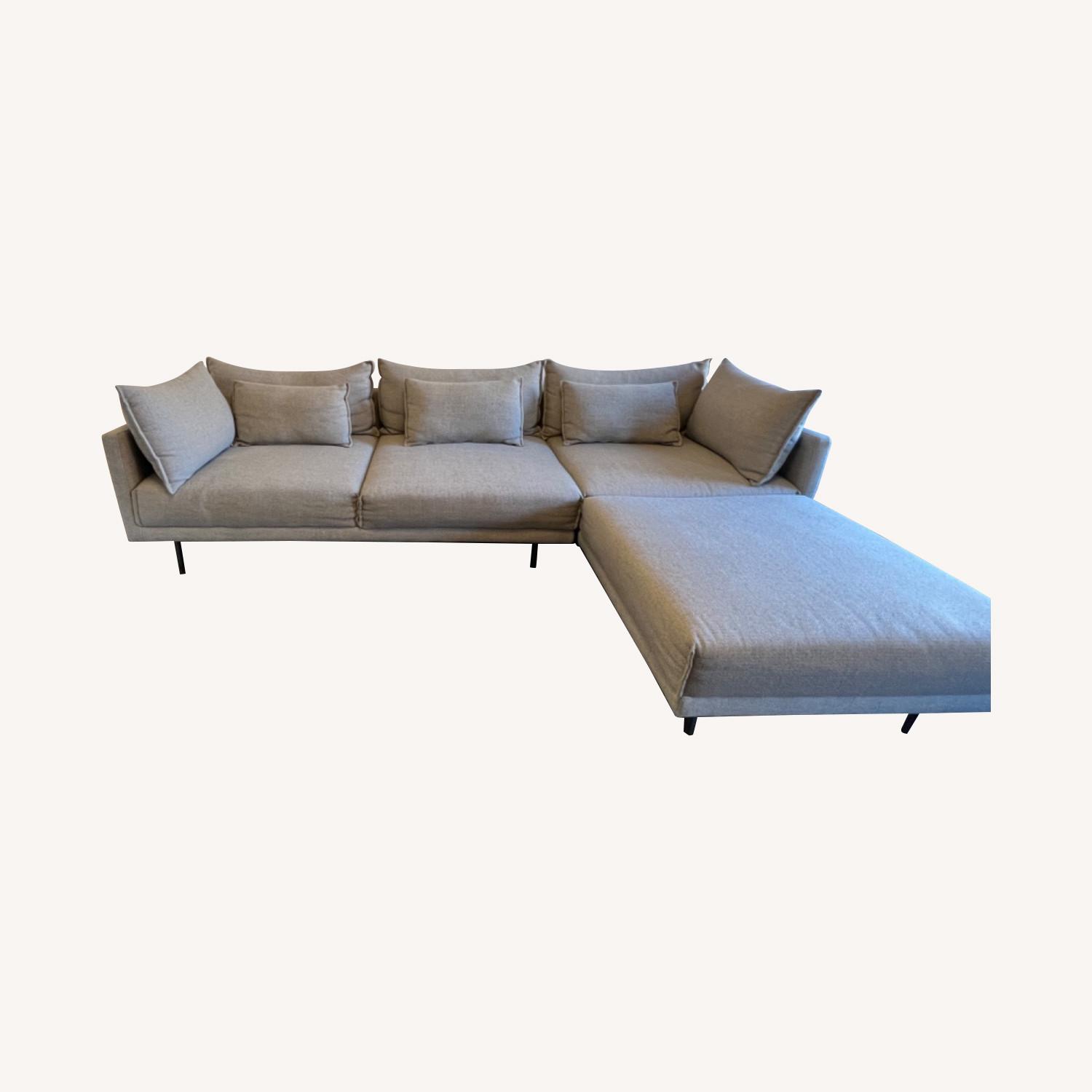 West Elm Grey Sectional Sofa AptDeco