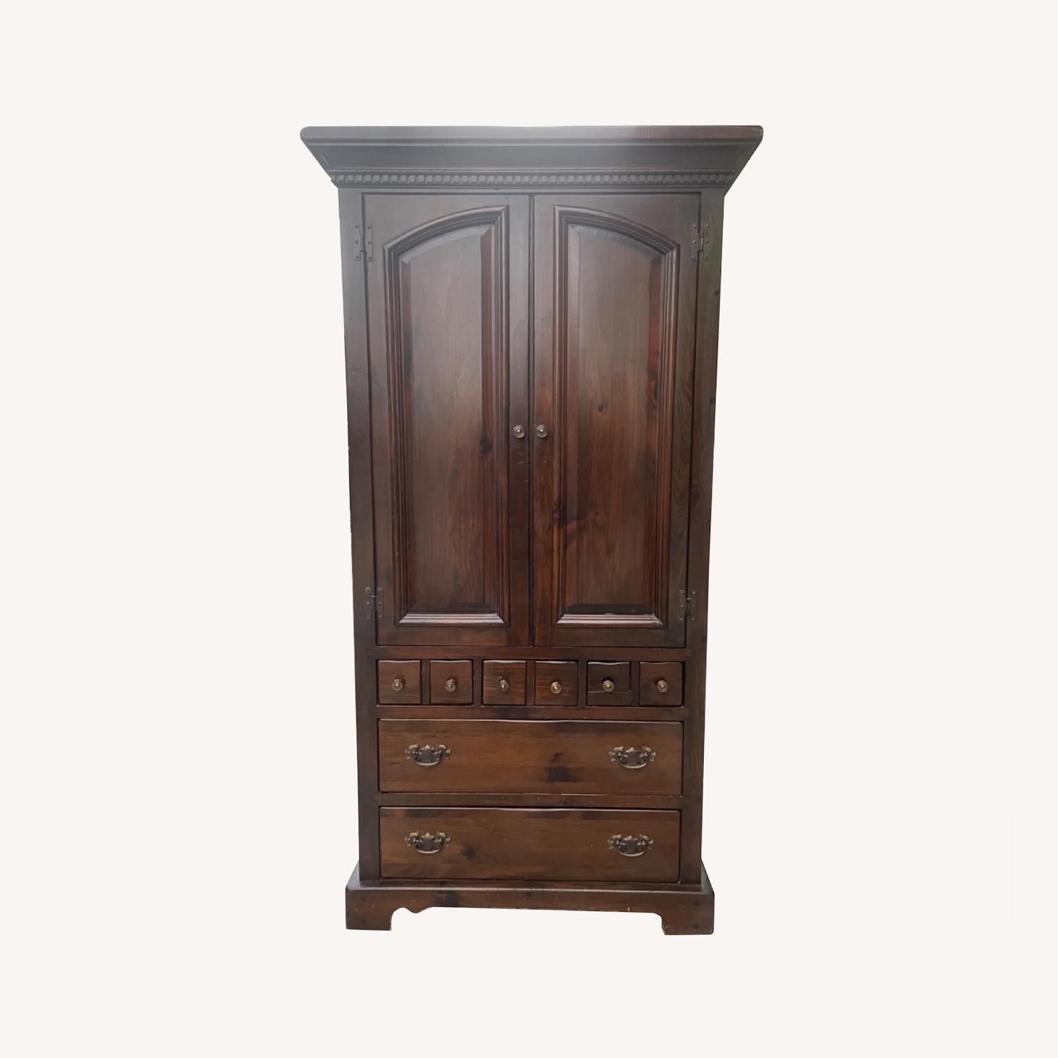 Vintage Bennington Collection Solid Pine Armoire AptDeco