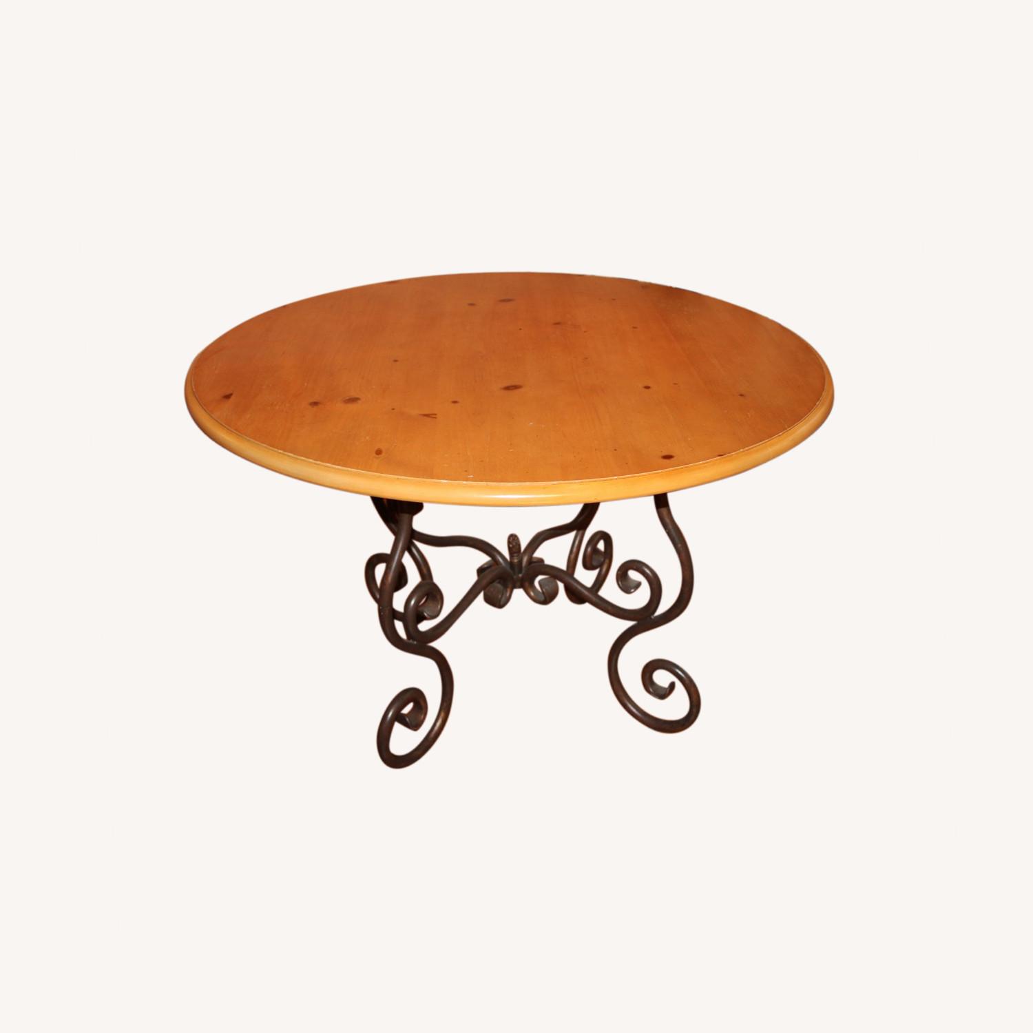 Oak Round Dining Table - AptDeco