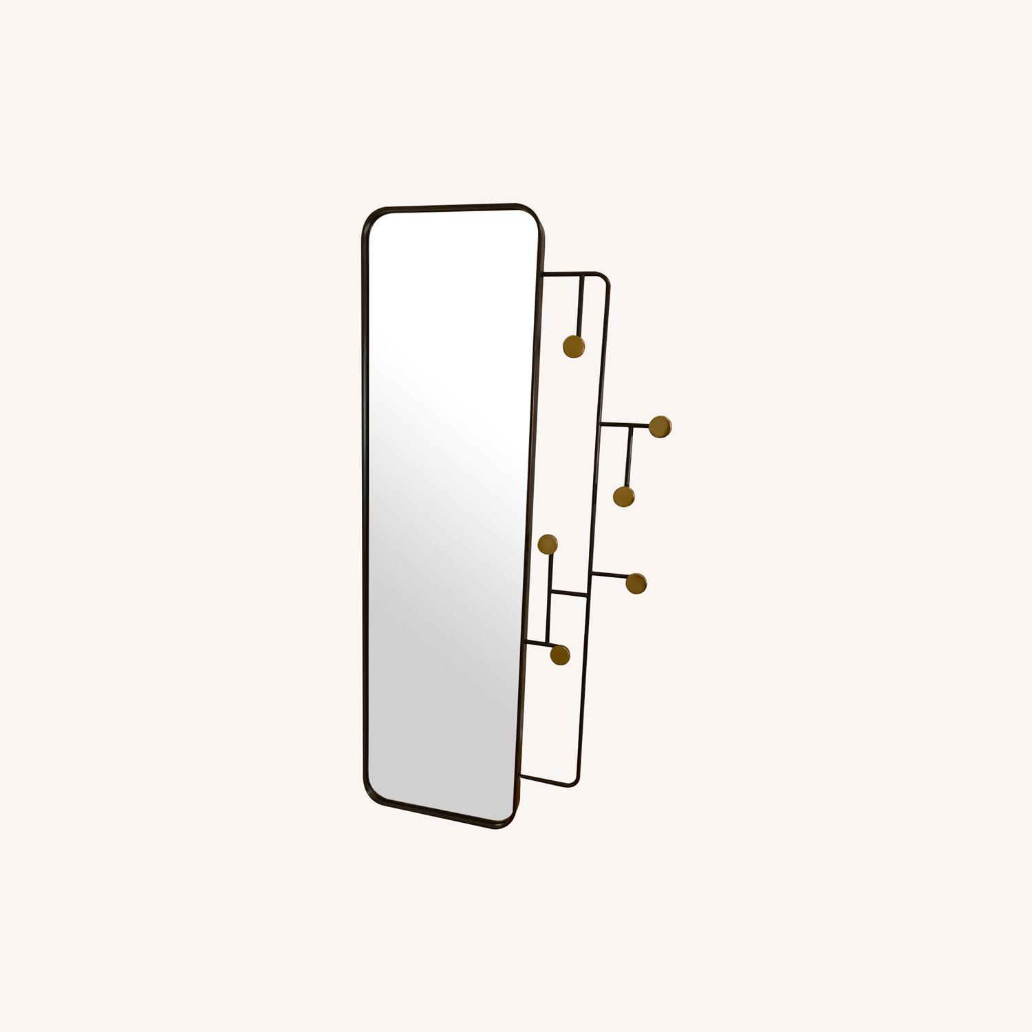 West Elm Floating Lines Wall Mirror with hooks AptDeco