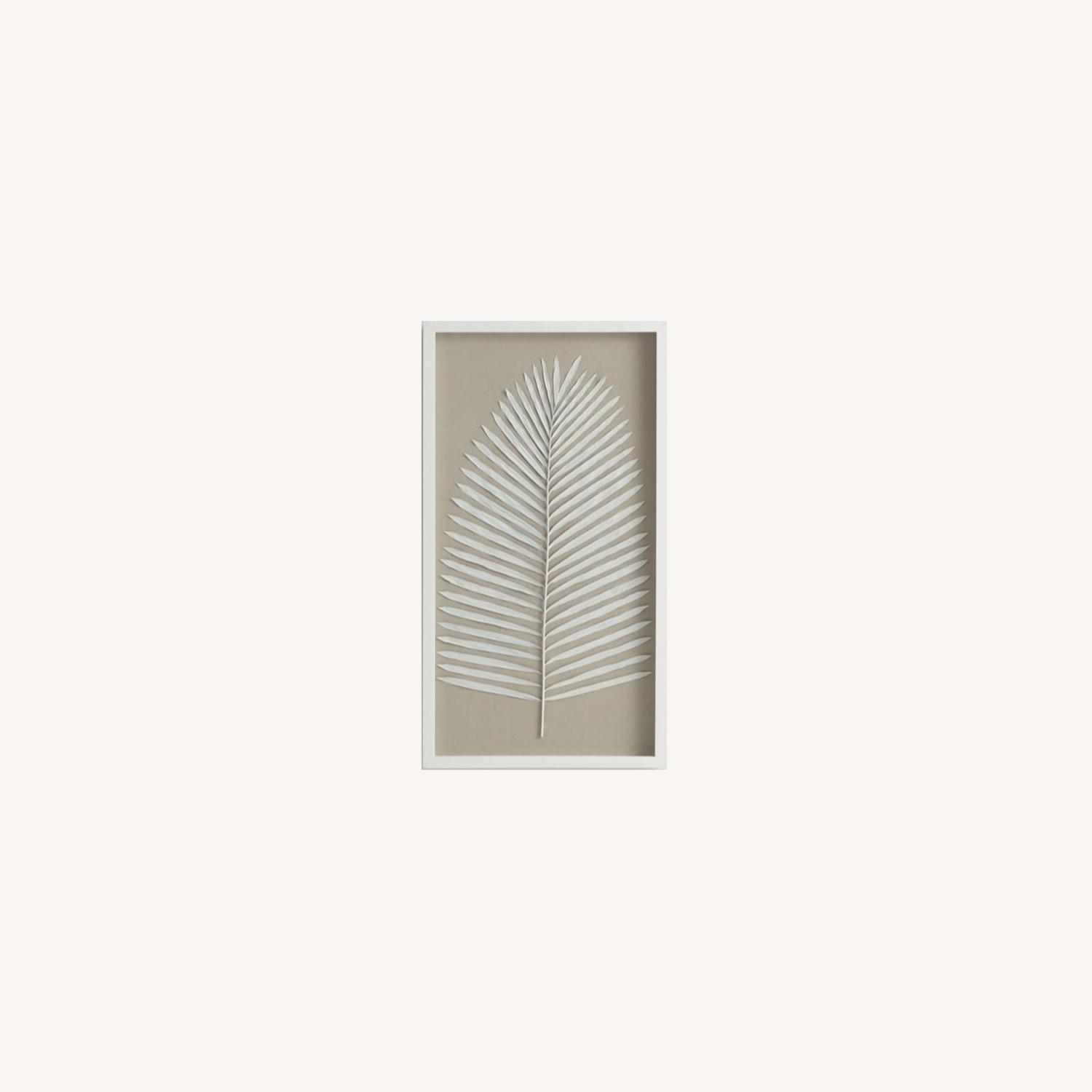 Pottery Barn Long Palm Leaf Shadow Box Wall Art - image-0