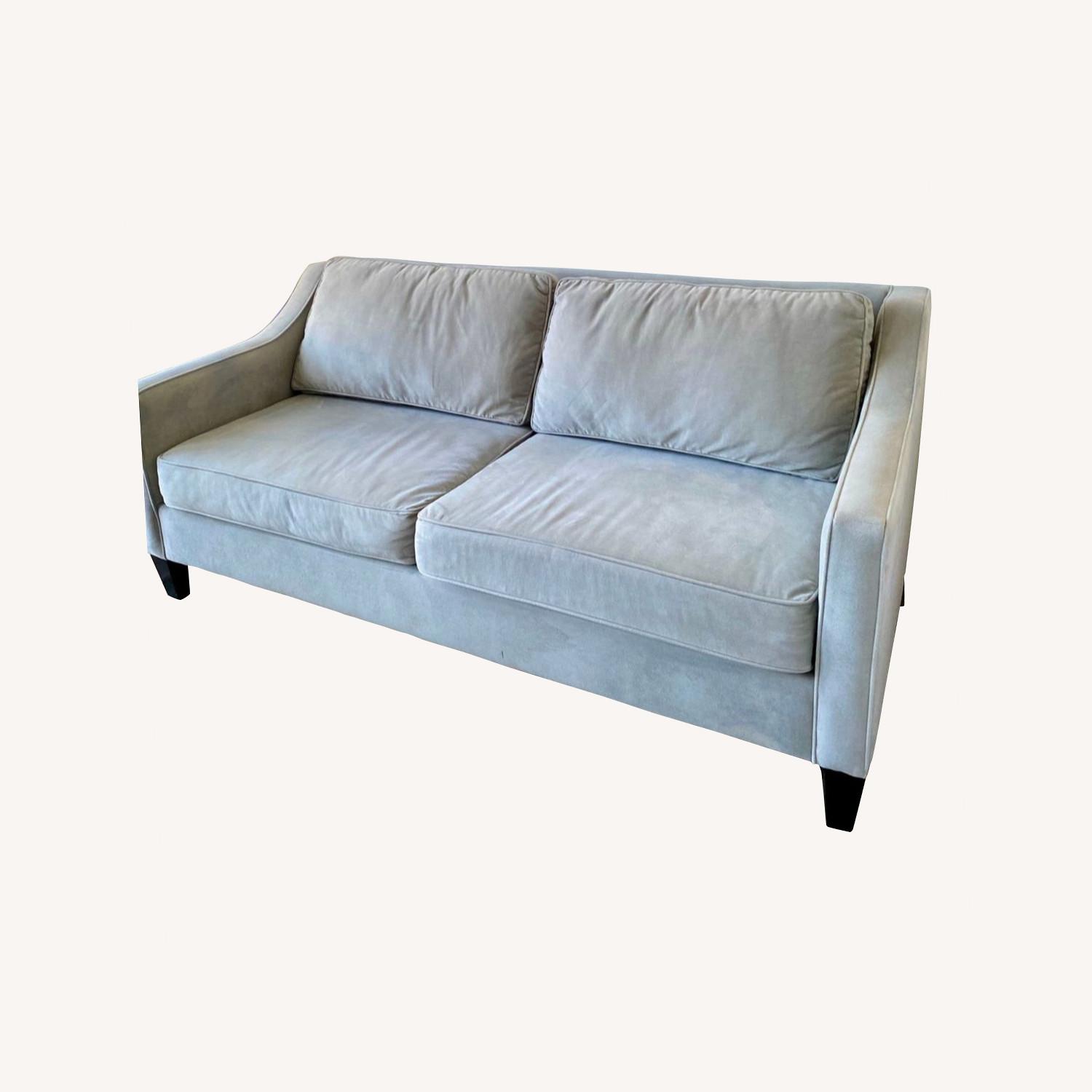 West Elm Suede Couch - AptDeco