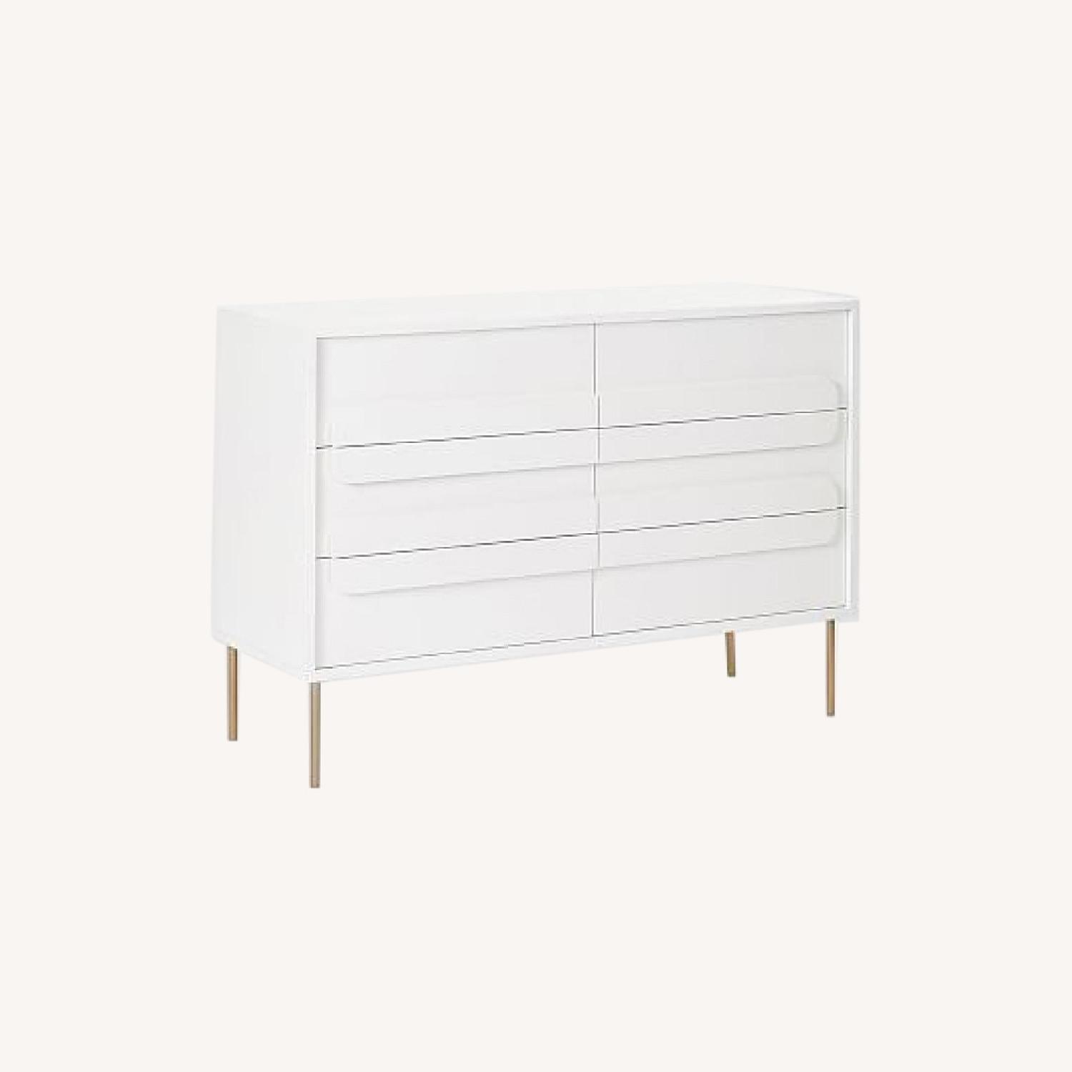 West Elm Gemini 6Drawer Dresser, White Lacquer AptDeco
