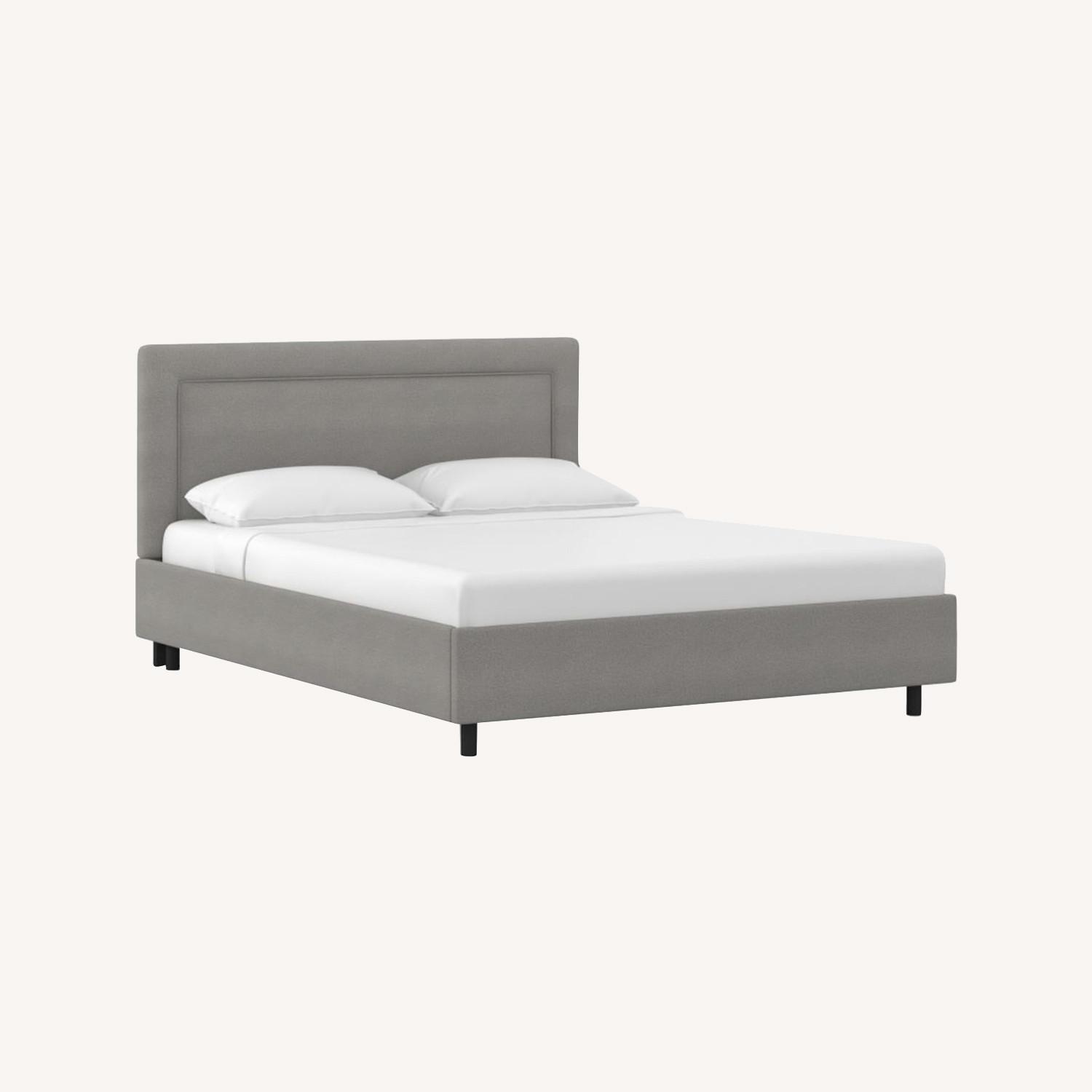 West Elm Queen Size Dark Gray Headboard and Frame AptDeco