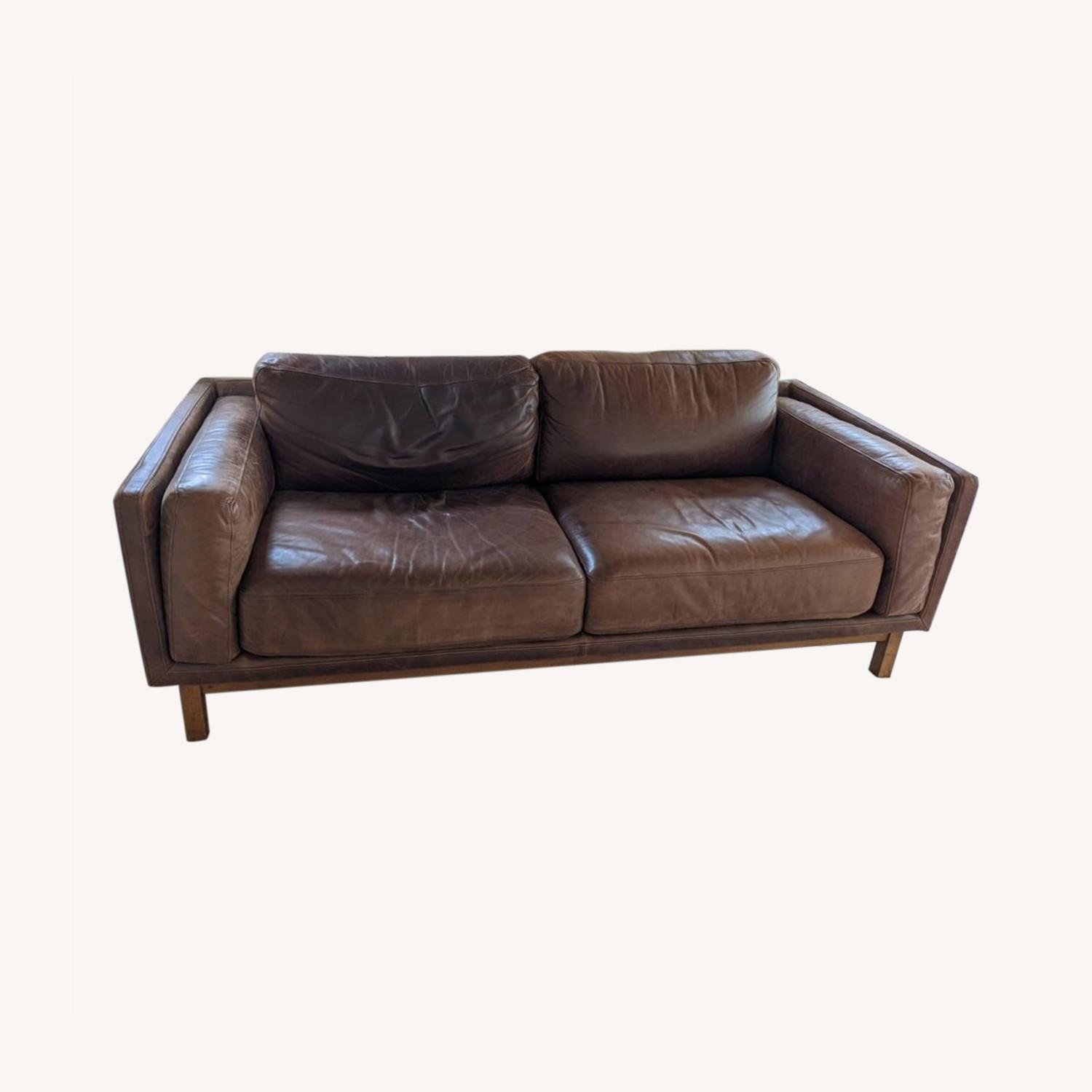 West Elm Leather Couch AptDeco