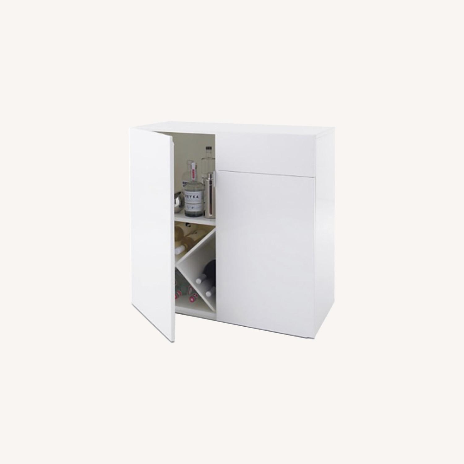 CB2 Bar Cabinet White Lacquer - image-0