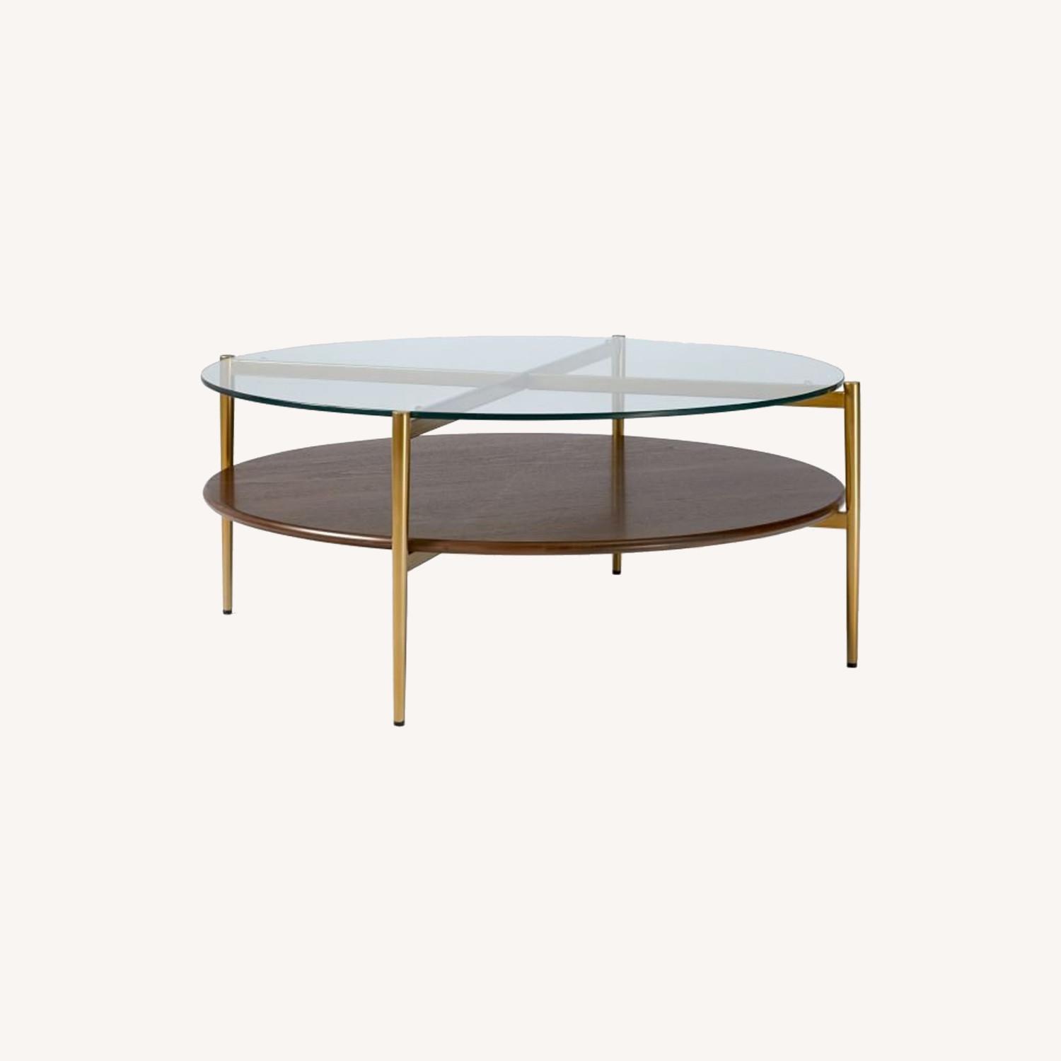 West Elm Art Display Coffee Table, XL Round, Wood AptDeco