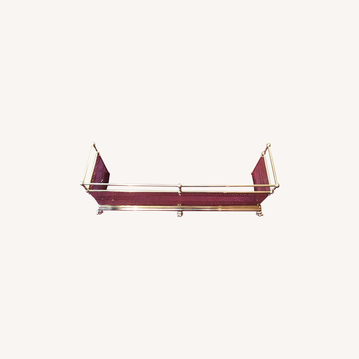 Brass Firescreen and Matching Andirons - image-0