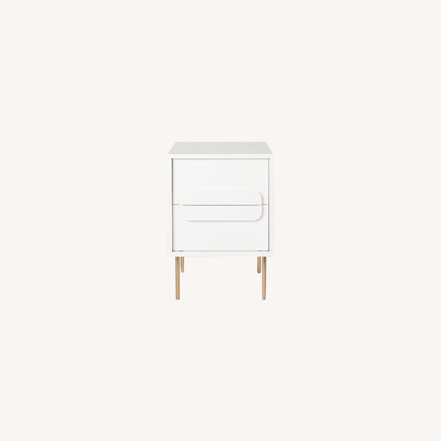 West Elm Gemini Nightstand, White Lacquer AptDeco