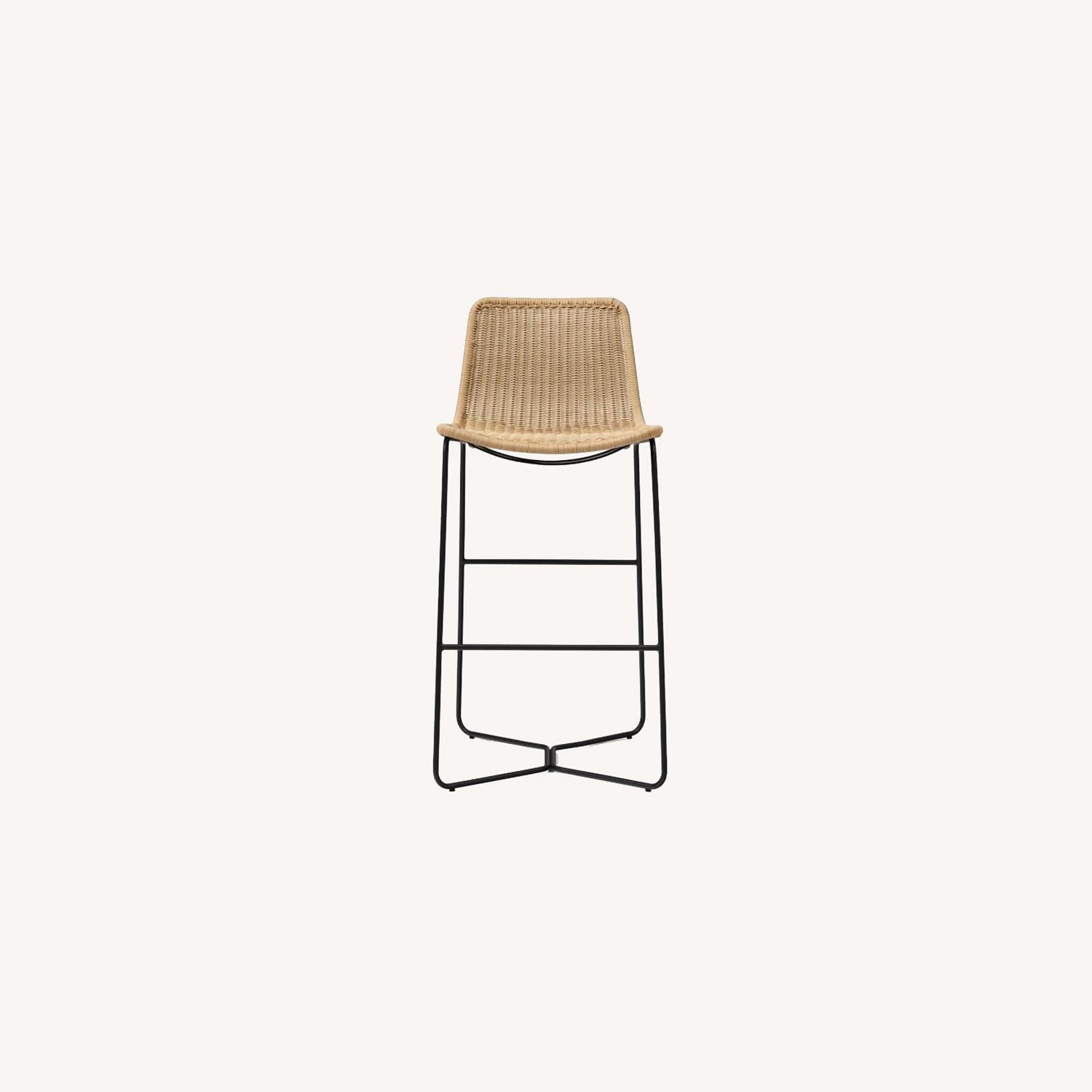 West Elm Slope Outdoor Counter Stool, All Weather Wicker AptDeco