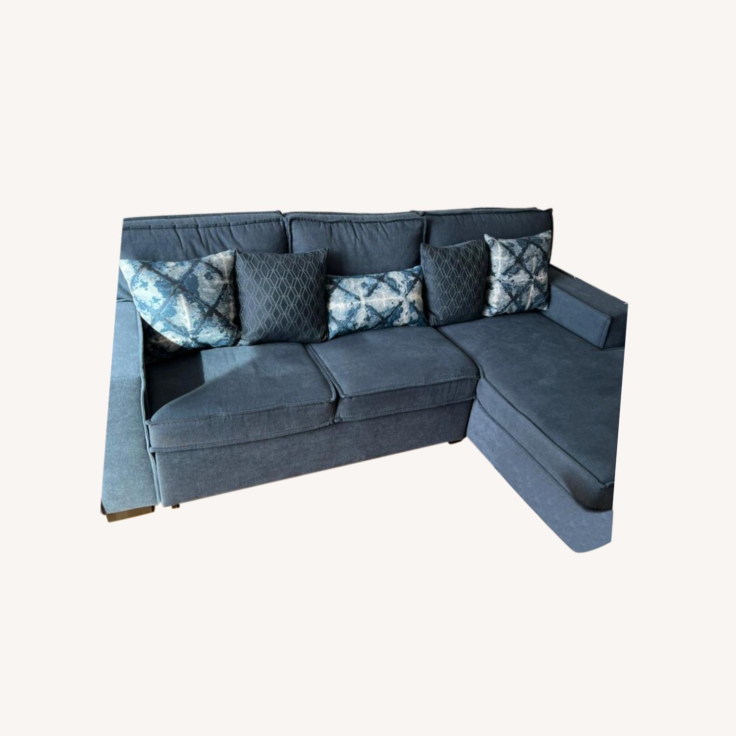 Bob's Discount Playscape Blue Sleeper Sofa AptDeco