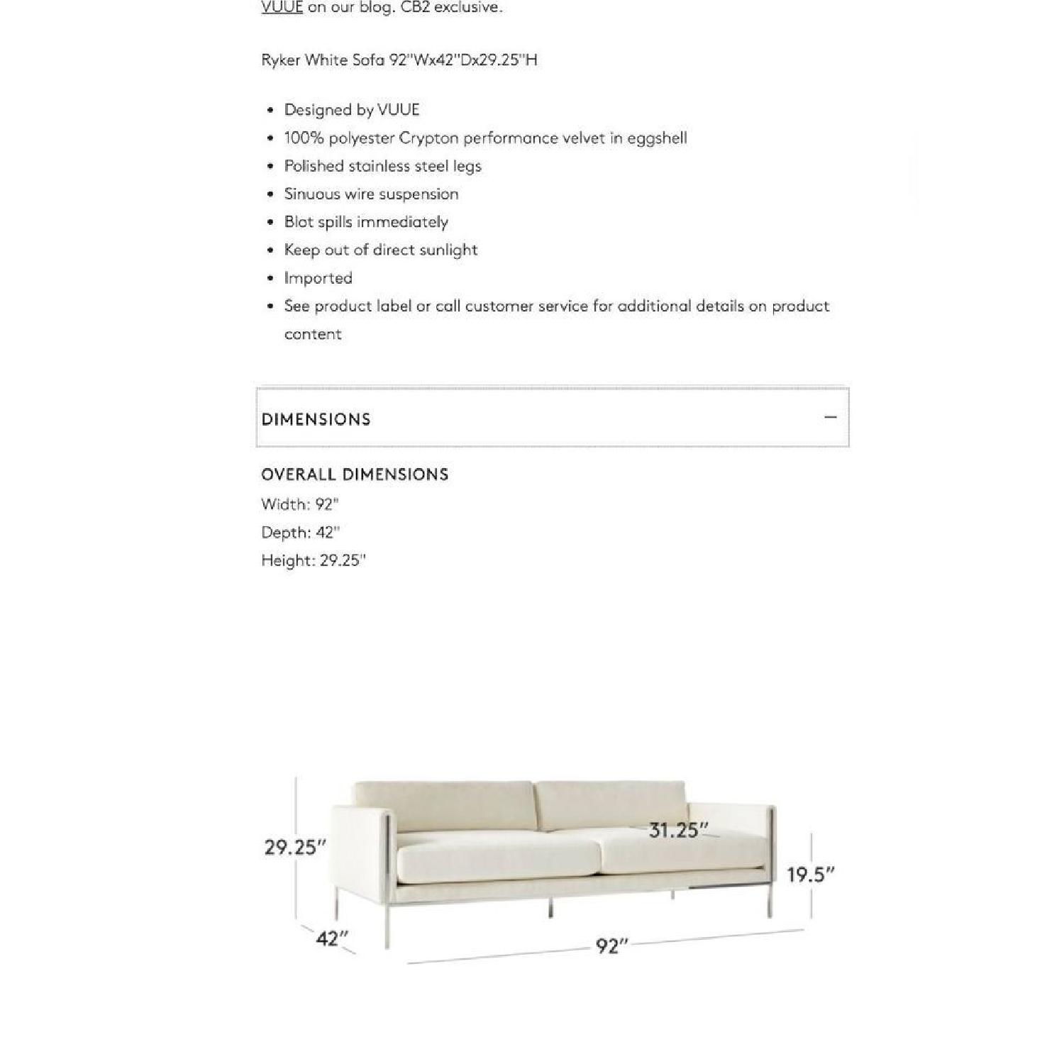White CB2 Ryker Sofa - image-5