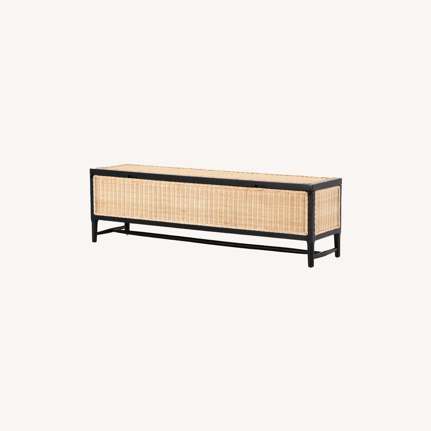 Modsy Scout Home Willow Storage Bench Brown AptDeco