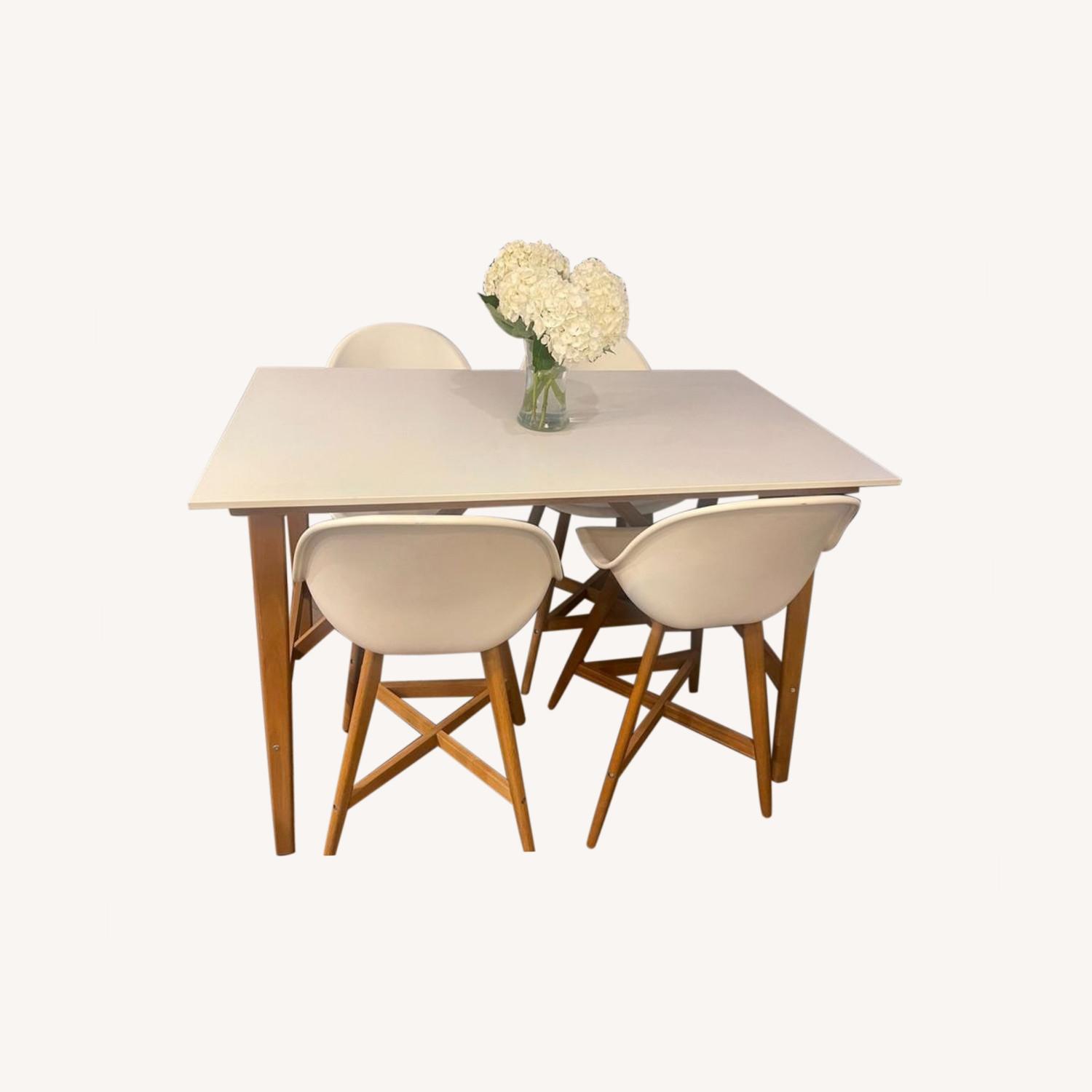 IKEA White Bar Table + 4 Chairs AptDeco