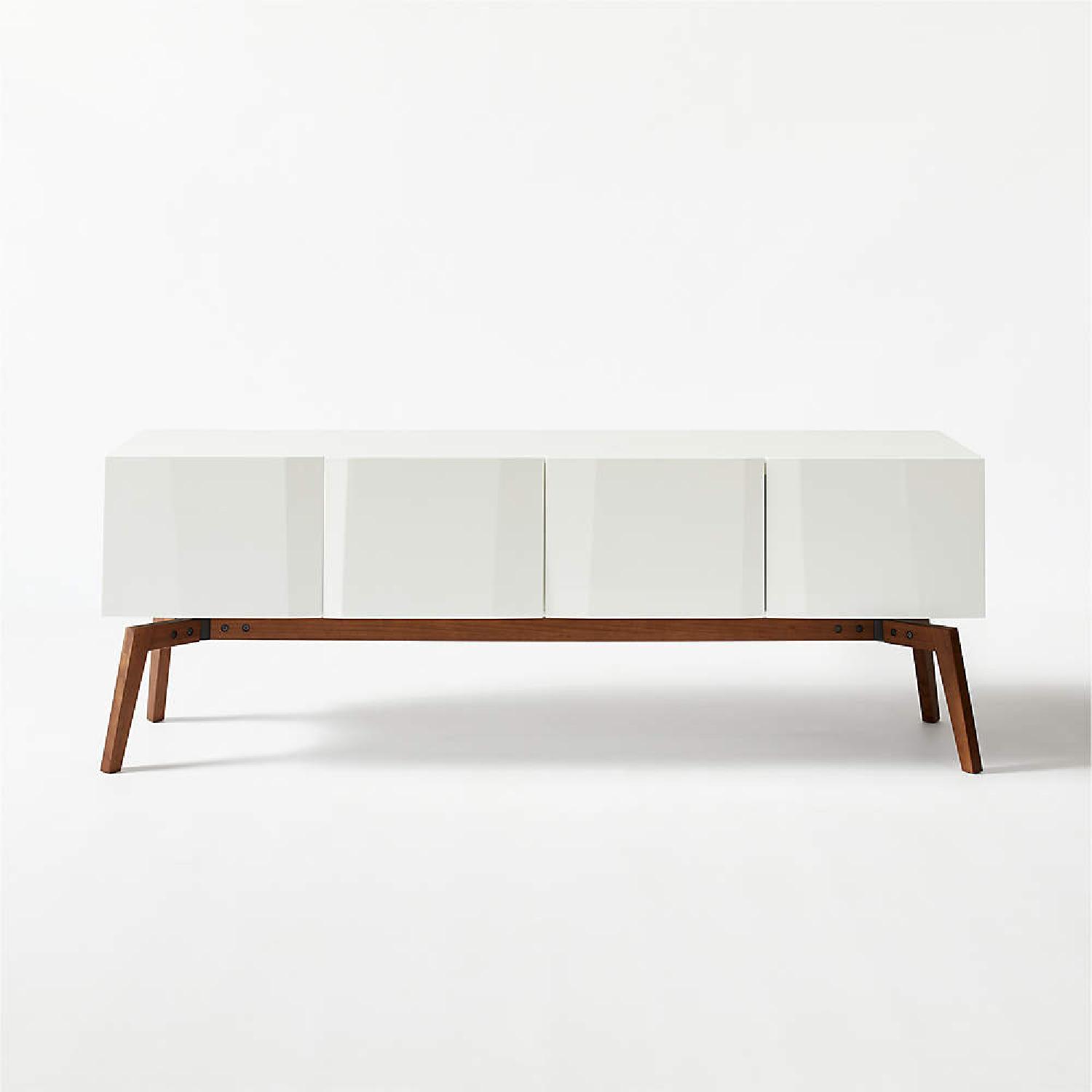 CB2 Alba Large White Lacquer Credenza AptDeco