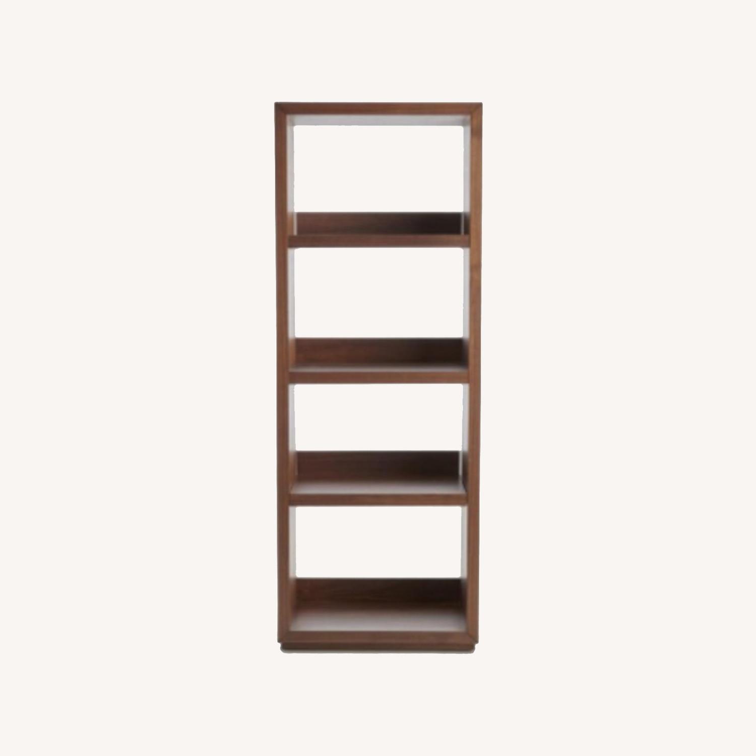 Crate & Barrel Aspect Walnut Open Bookcase AptDeco