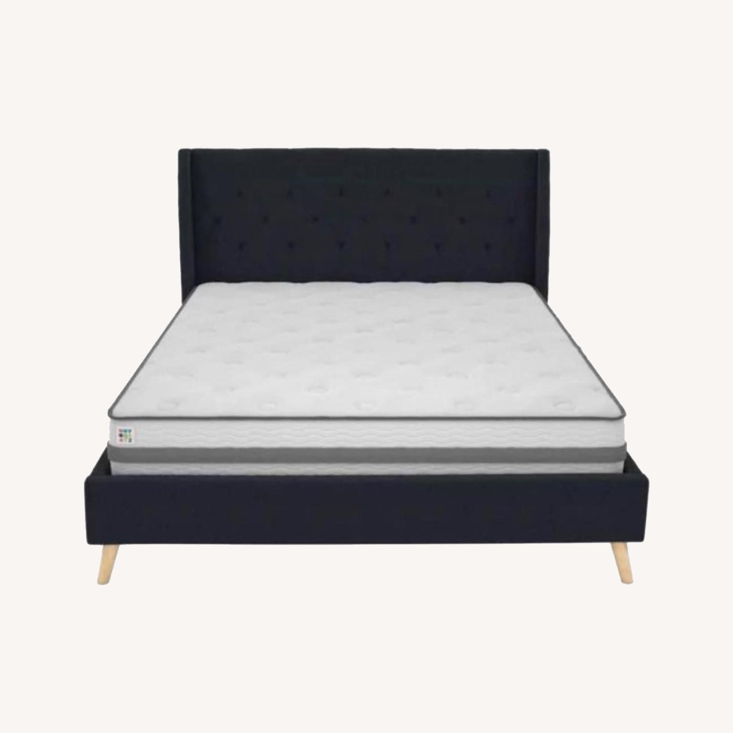 Tufted Upholstered Low Profile Platform Bed - image-0