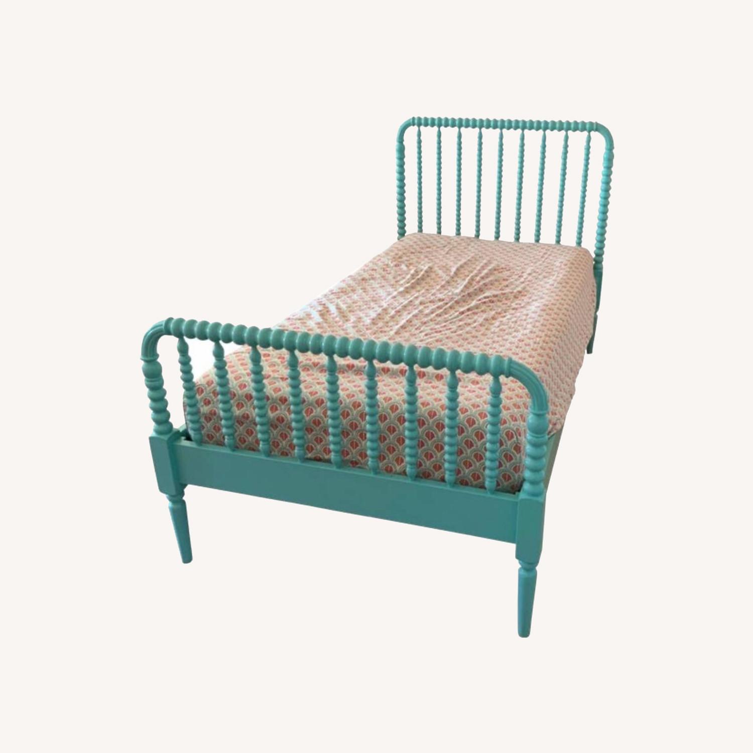 Crate & Barrel Turquoise Jenny Lind Twin Bed AptDeco