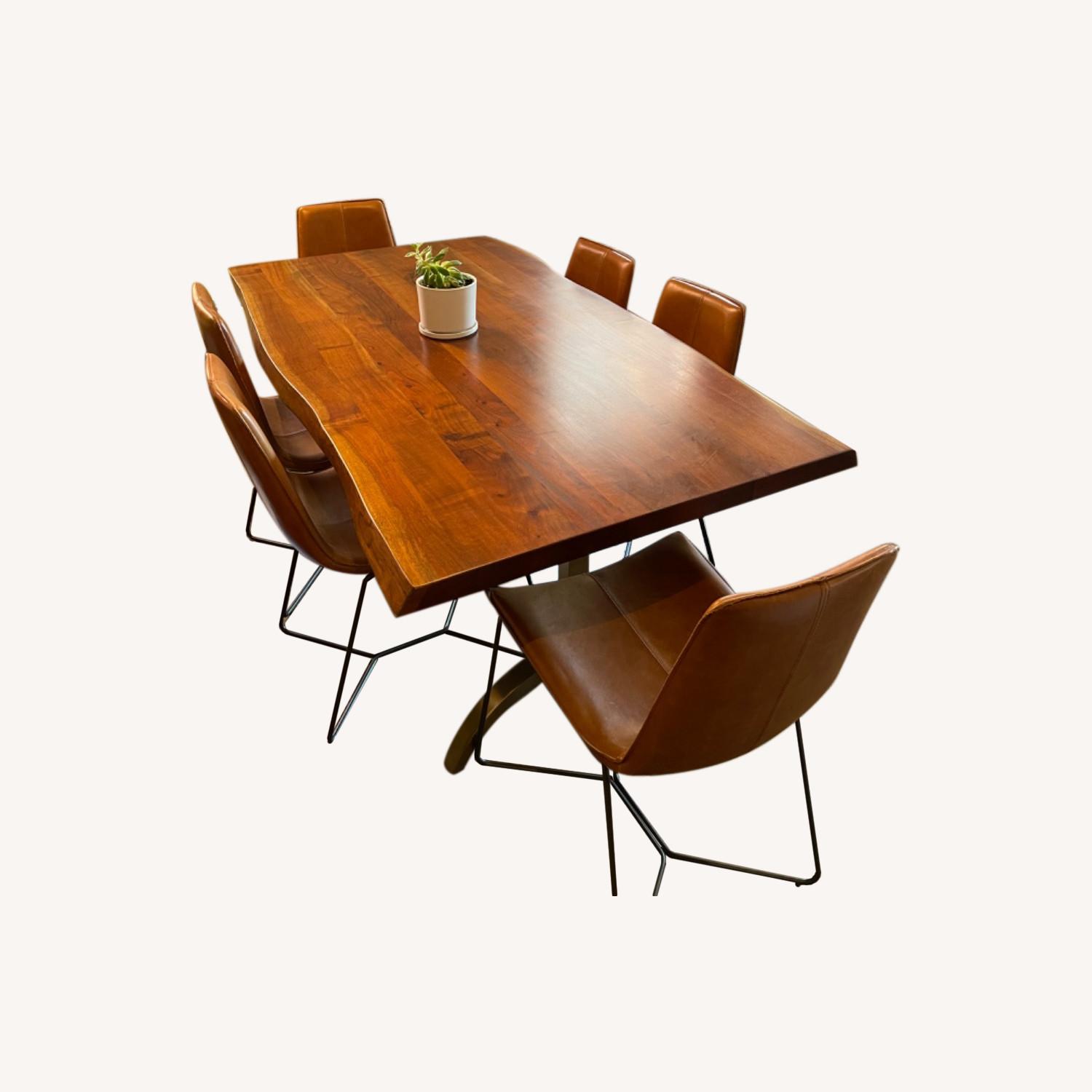 West Elm Brown Wood Dining Table AptDeco