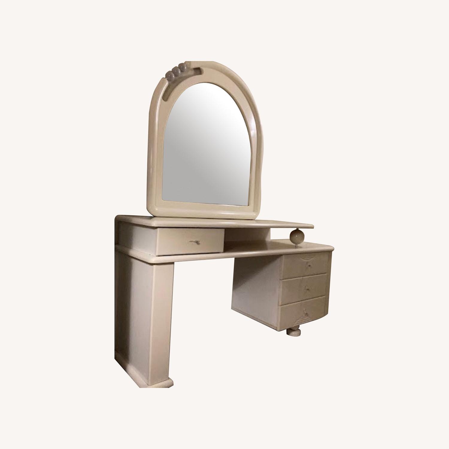 4Drawers White Makeup Vanity Table AptDeco