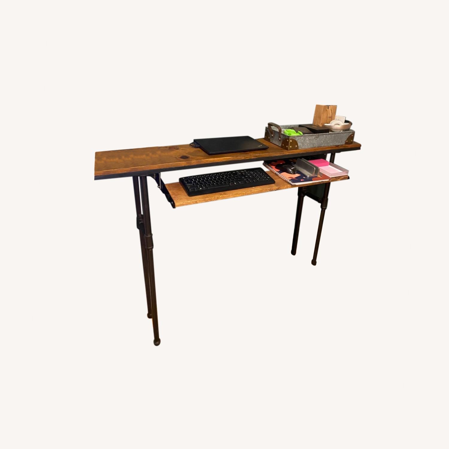 Wooden Console Table/desk with Sliding Tray - image-0