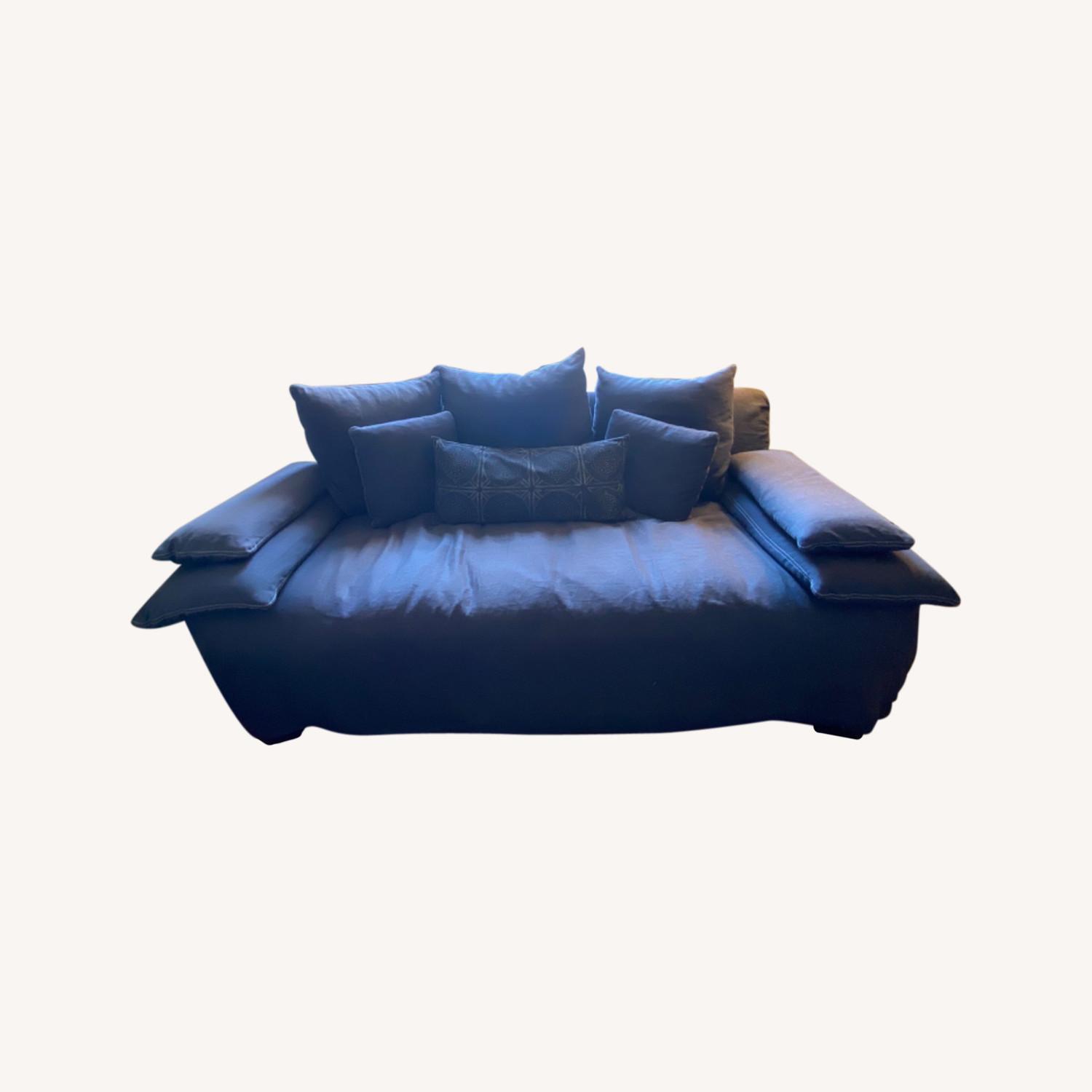 Crate and Barrell Slipcovered Lounge Couch AptDeco