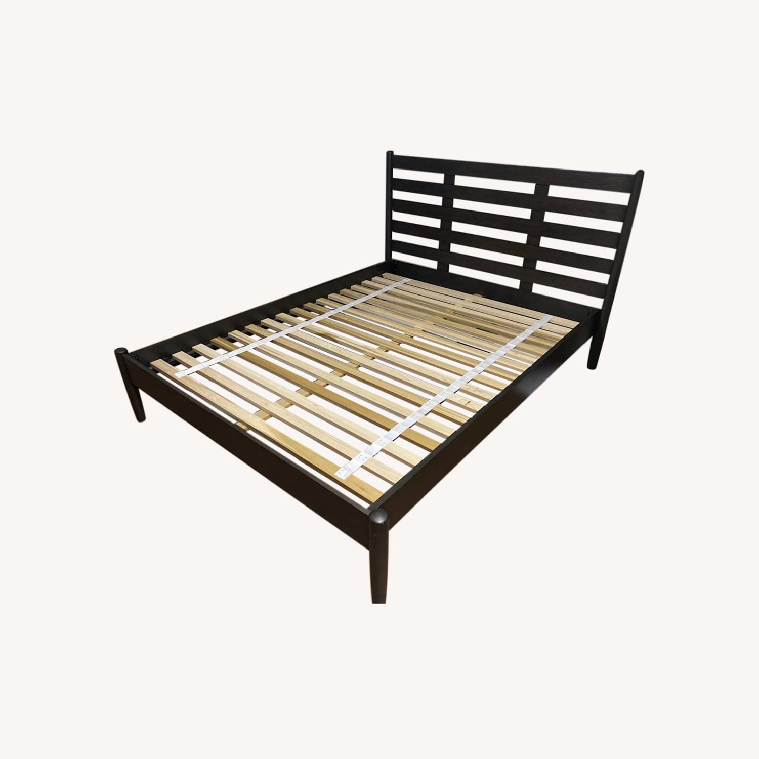 Crate Barrel Queen Bed (Barnes) in Smoke Brown AptDeco