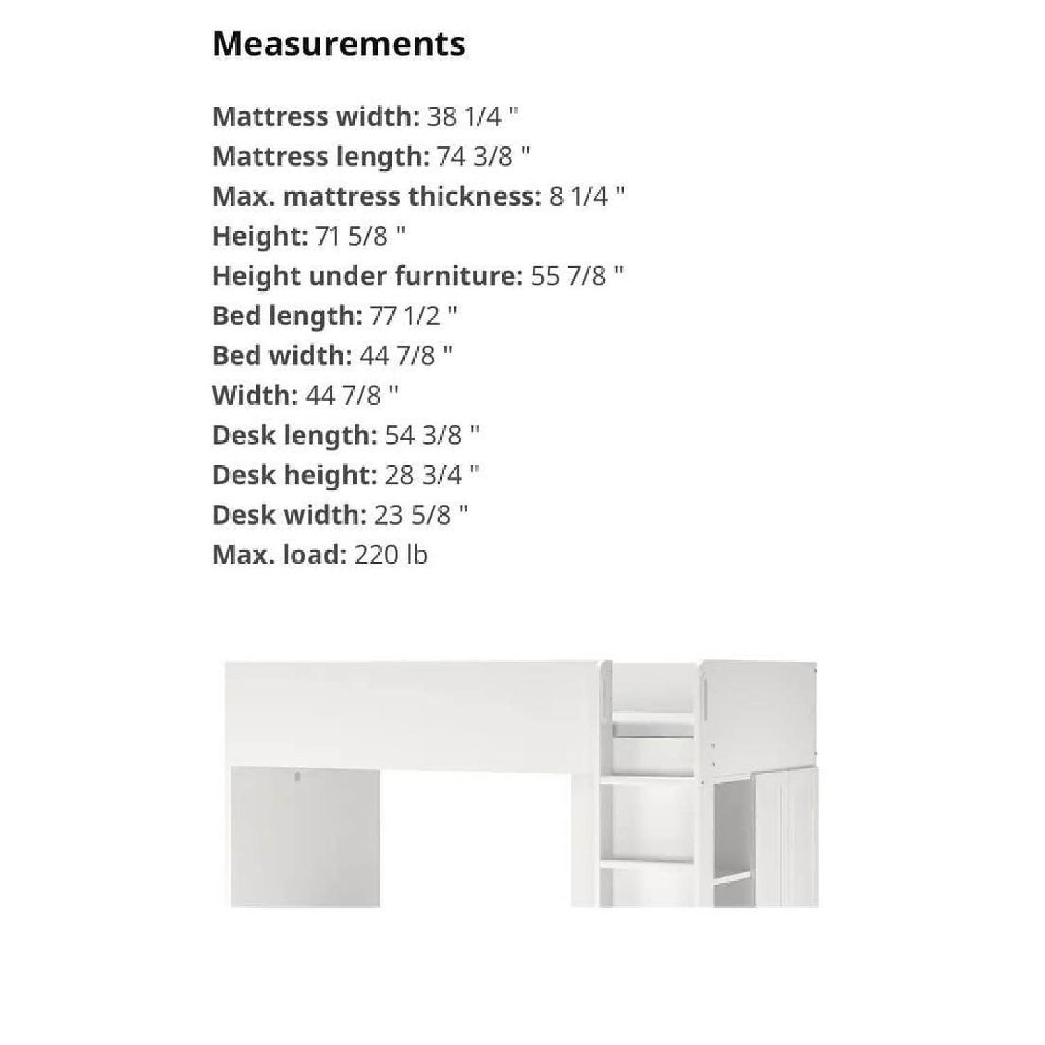 IKEA Twin Size Loft Bed with Desk & Closet - image-6