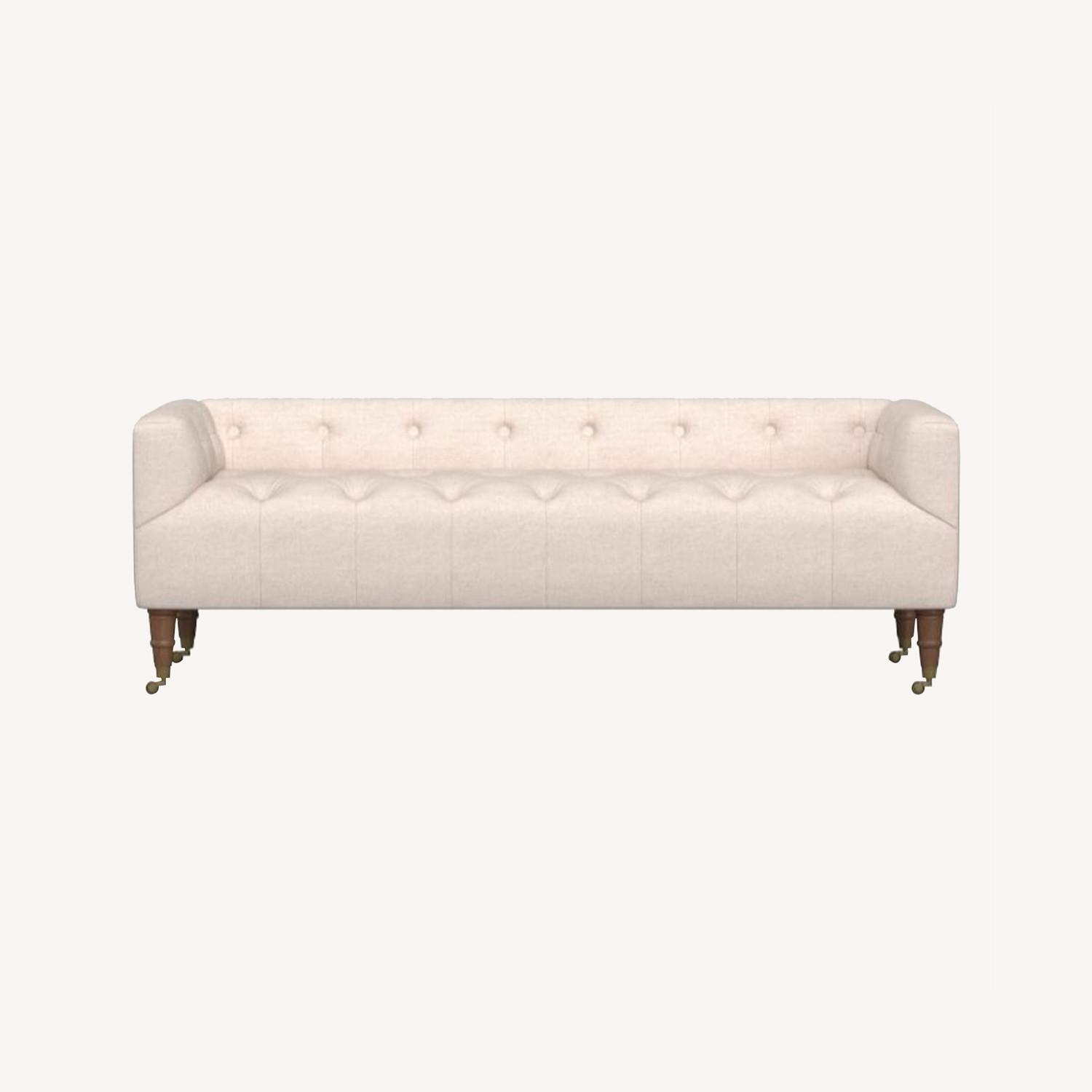 Pottery Barn Colt Upholstered Settee, Polyester - image-0