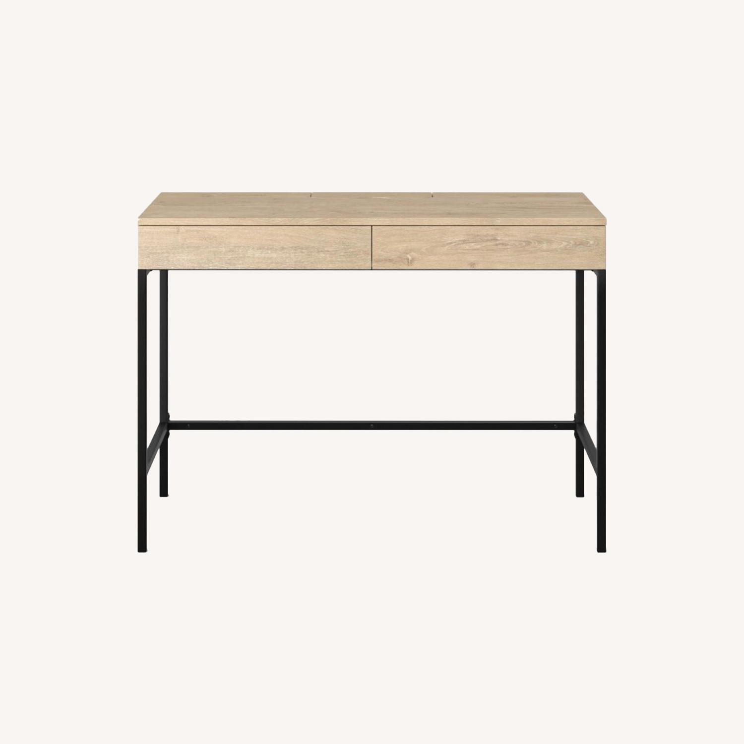 Target Wood Writing Desk with Drawers AptDeco