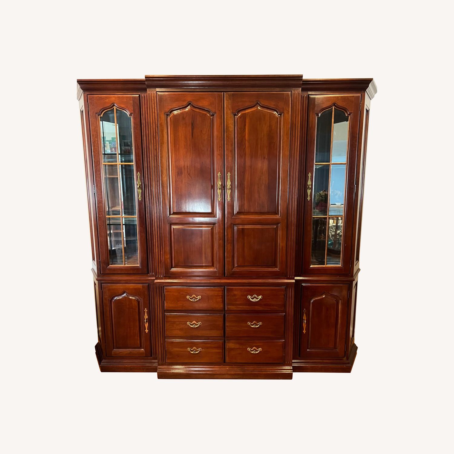 Solid Cherry Wood China w/2 Curio AptDeco