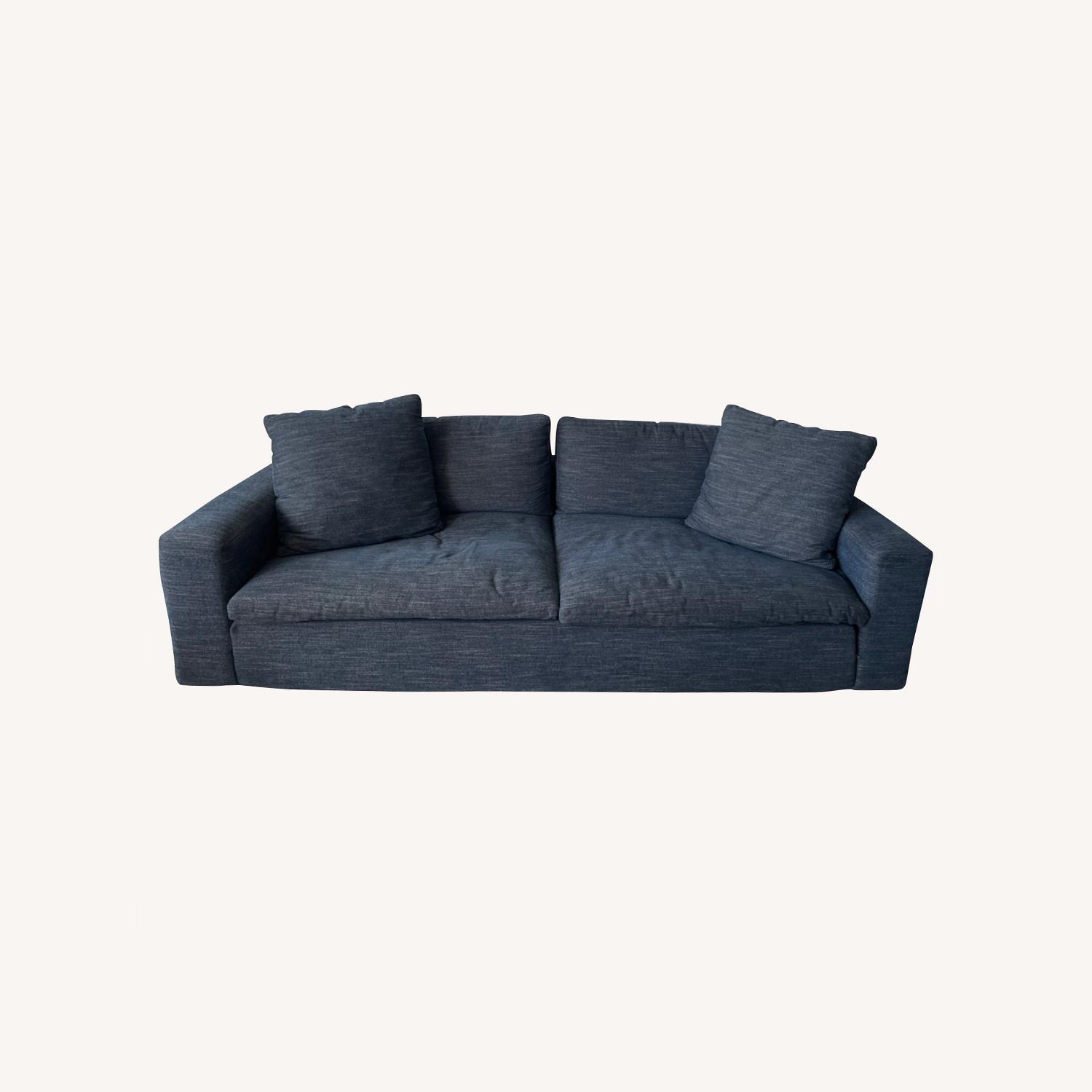 Living Spaces Modern Denim Couch - image-0