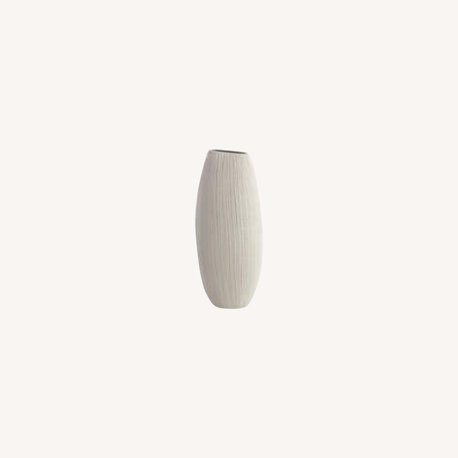 Crate & Barrel Tall Cream Vase AptDeco