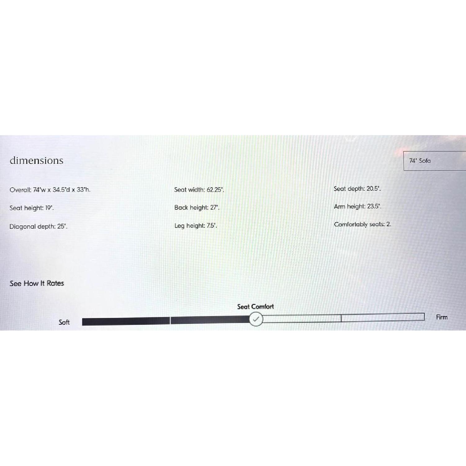 West Elm Eddy Sofa 74 twill fabric, stone color - image-4