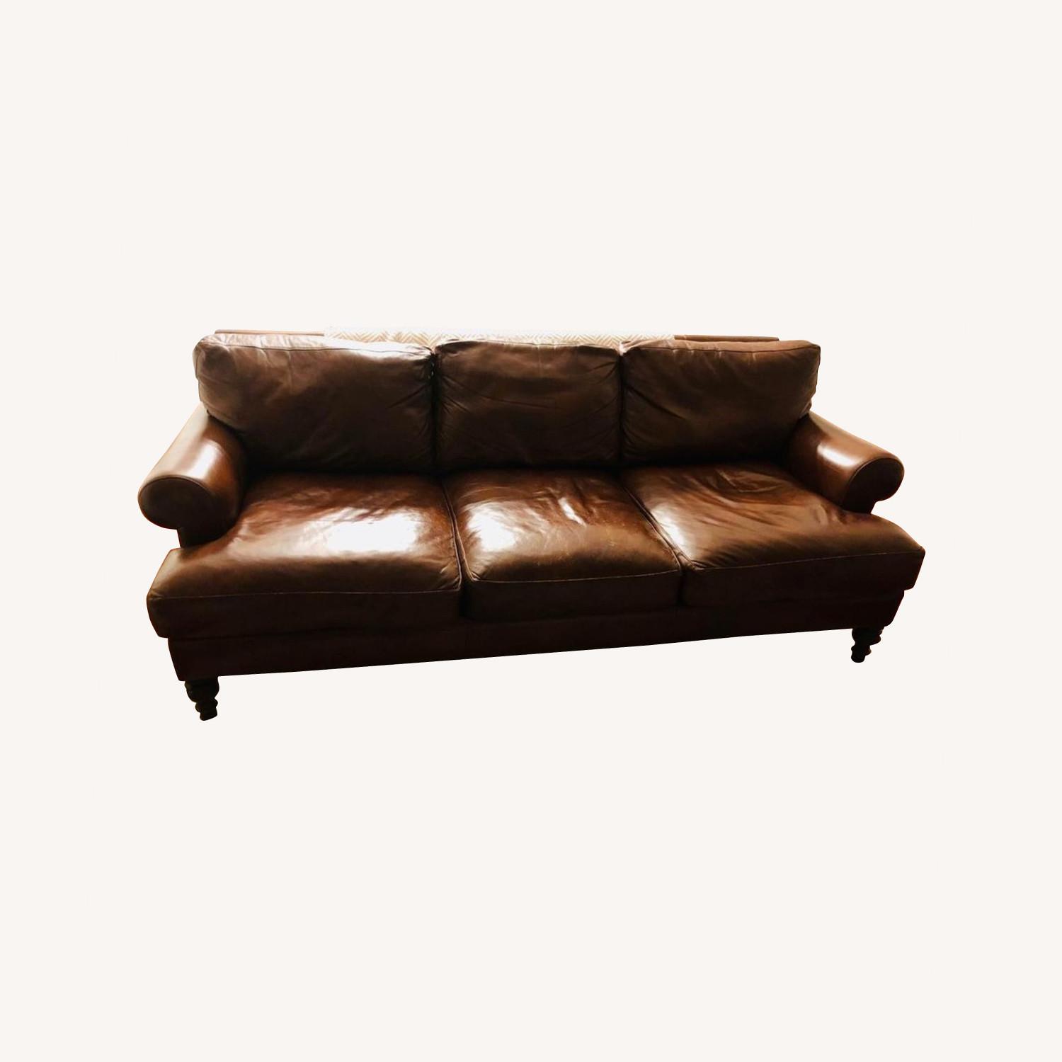 Pottery Barn Leather Sofa AptDeco