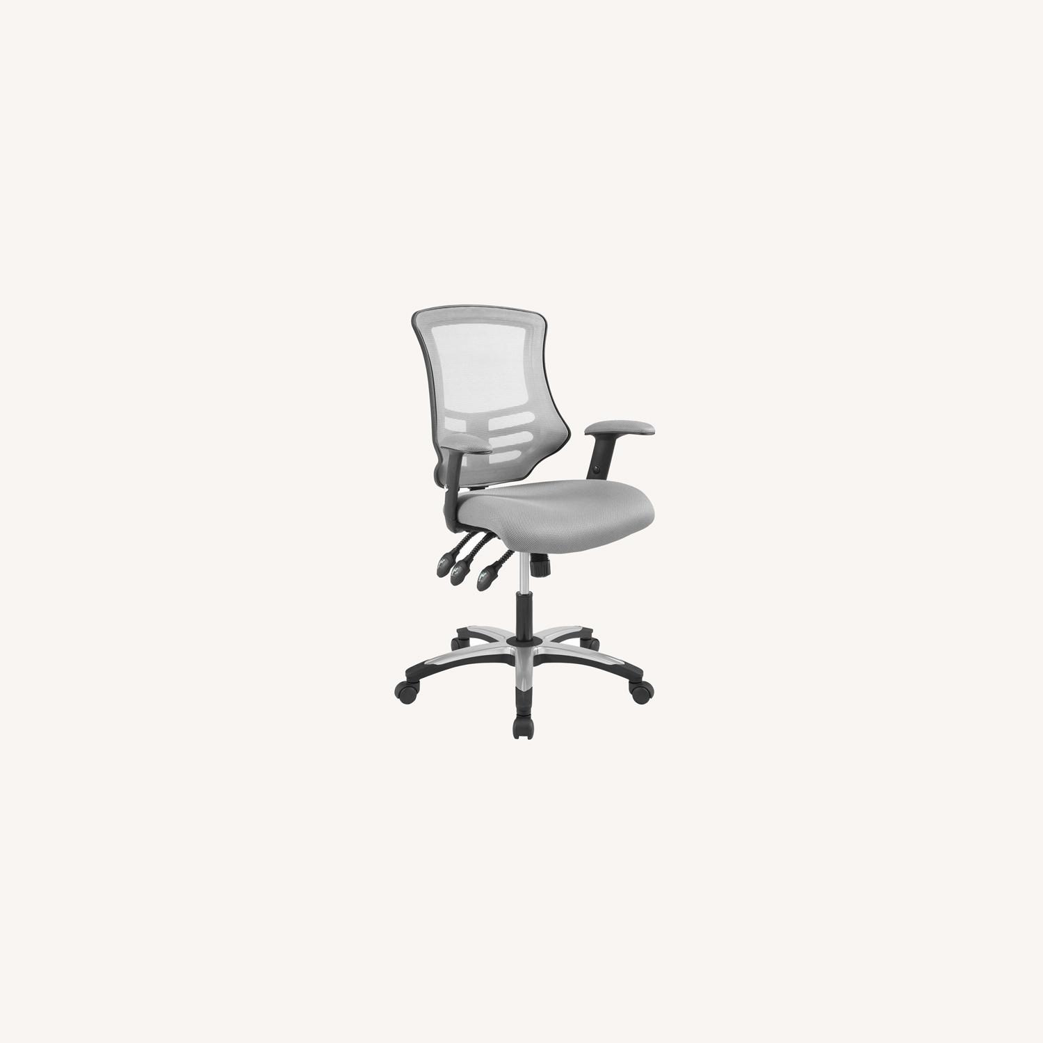 Office Chair In Gray W/ Padded Waterfall Seat AptDeco