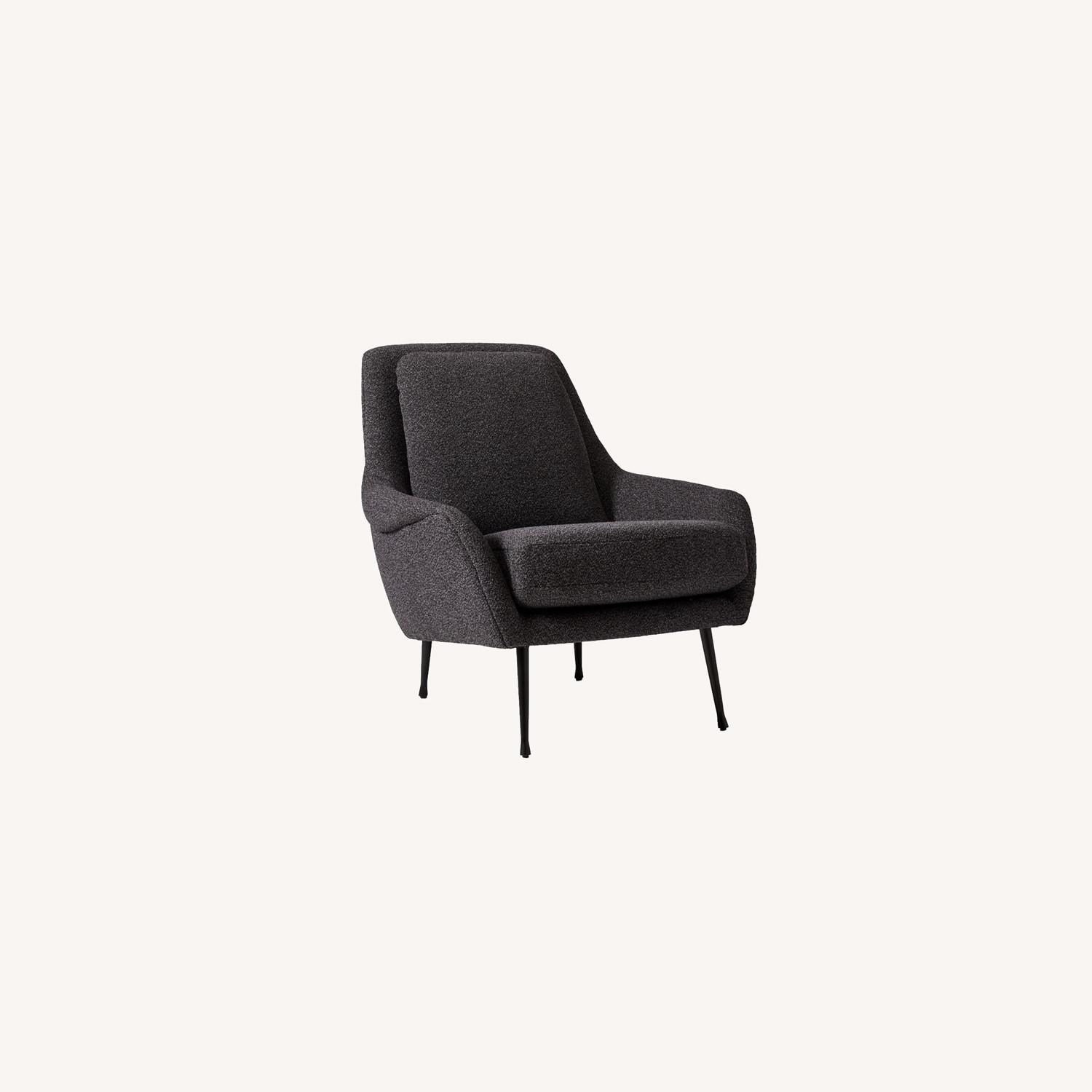 West Elm Lottie Chair Poly Black/White Luxe Boucle AptDeco