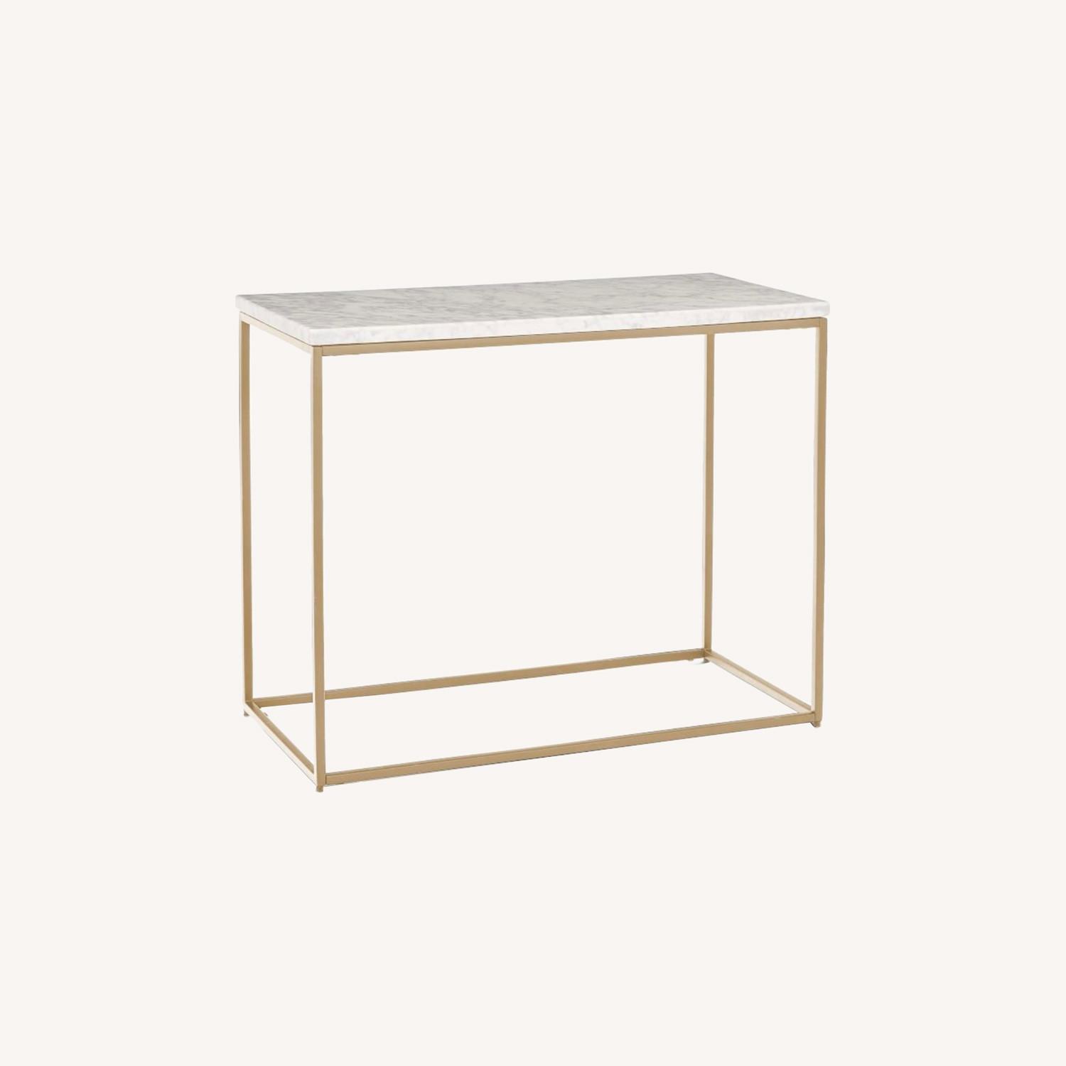 West Elm Streamline Side Table - Marble - image-0