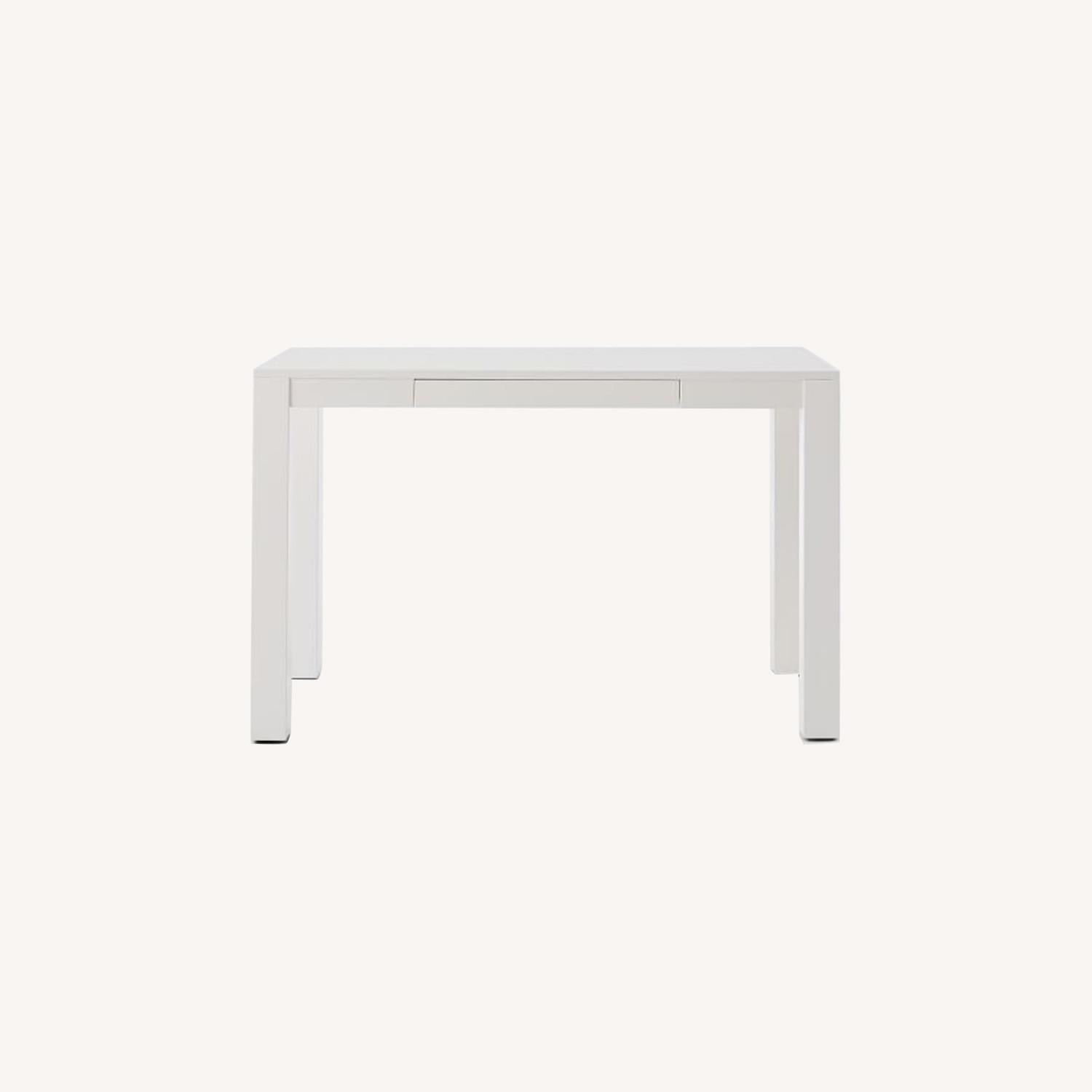 West Elm Parsons Desk With Drawers, White AptDeco