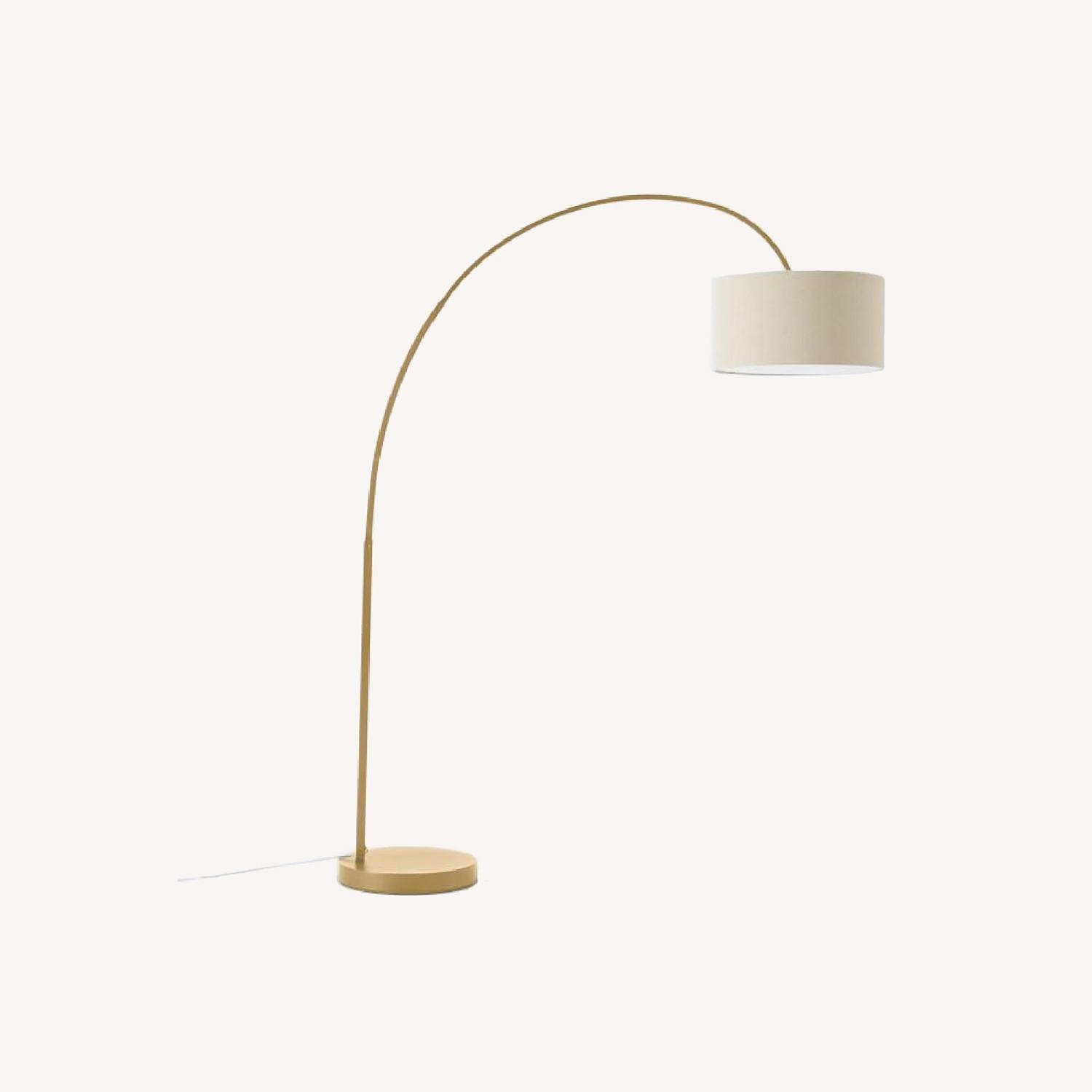 West Elm Cfl Overarching Floor Lamp, Antique Brass - image-0