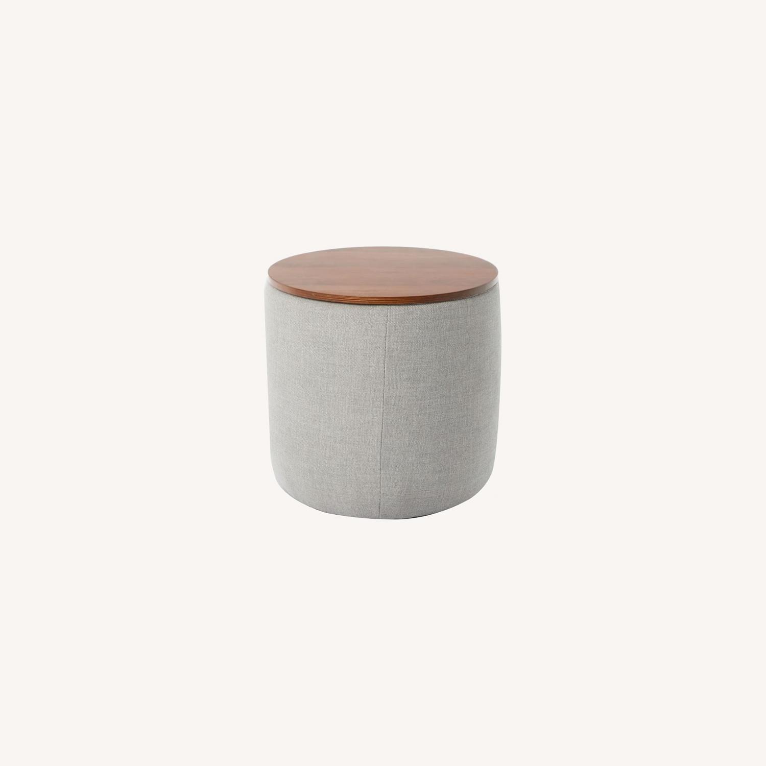 West Elm Storage Ottoman Medium Round, Poly AptDeco