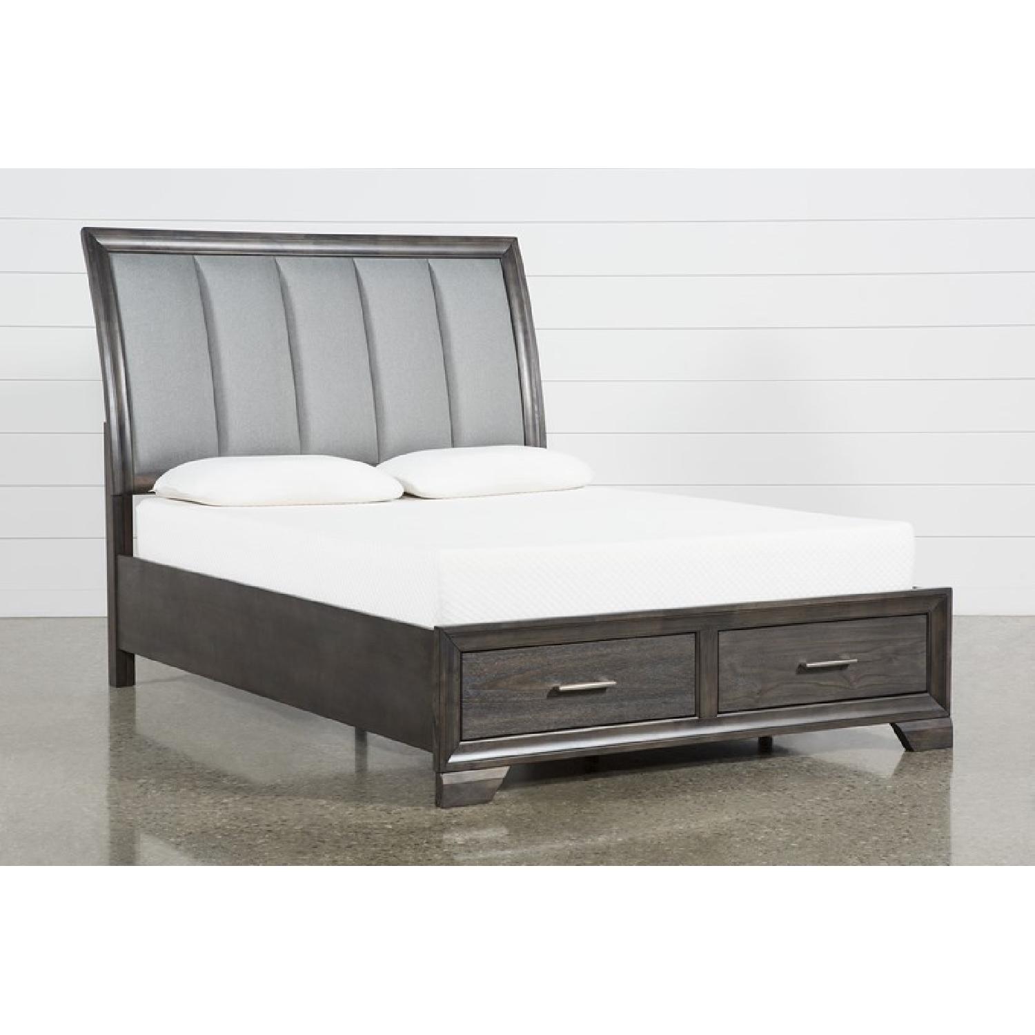 Living Spaces King Size Bed with Storage and Headboard - image-4