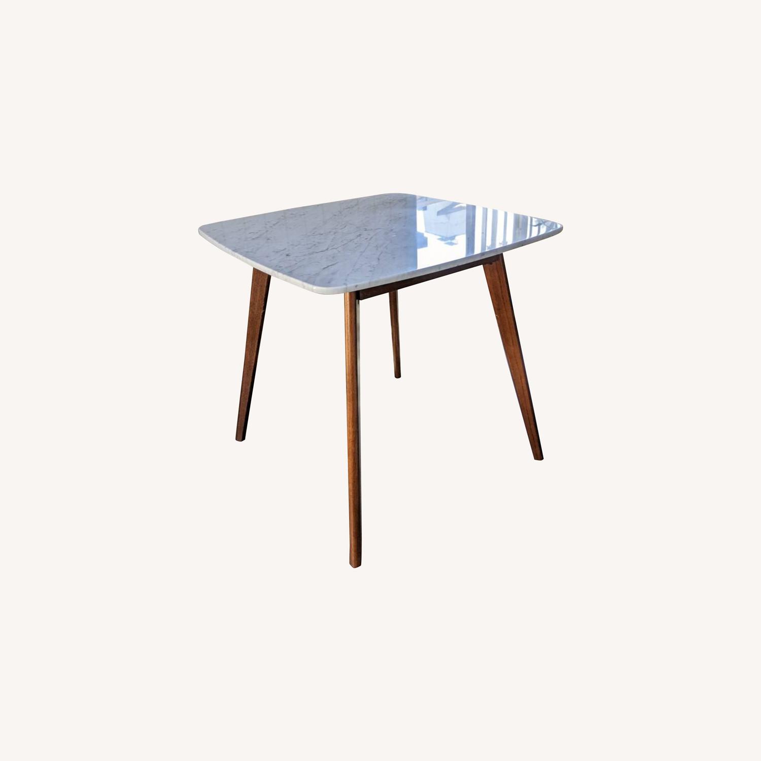 Article Vena Square Oak & Marble Caf Table - AptDeco