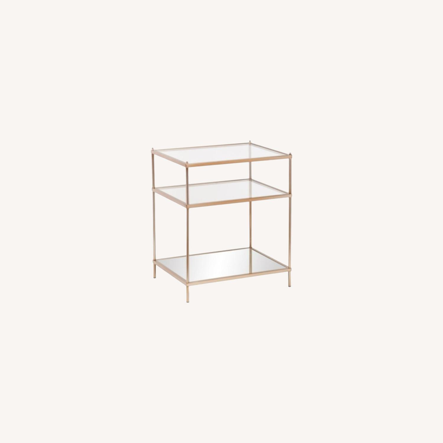 Joss & Main Gold Glass, Mirrored Side Table AptDeco