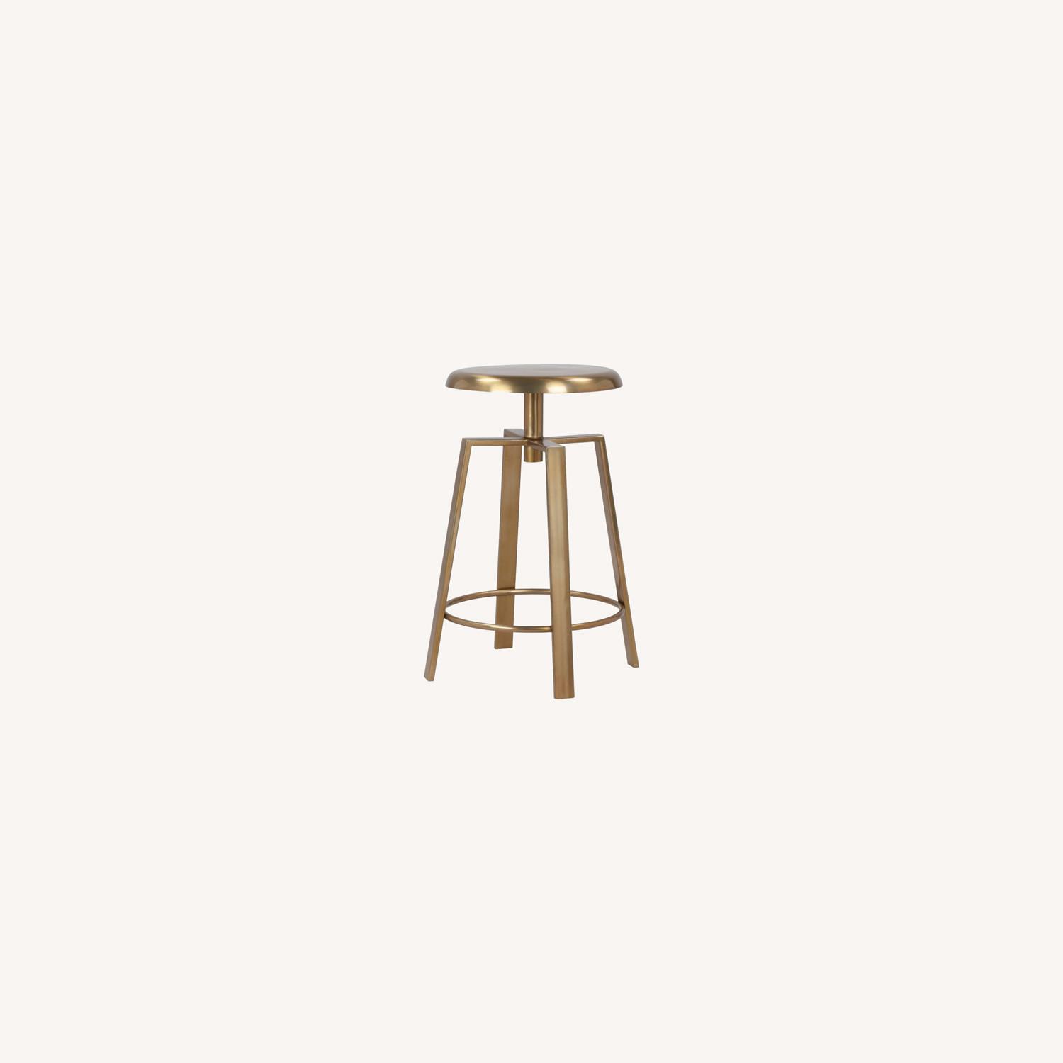 Counter Height Stool In Gold Iron Finish AptDeco