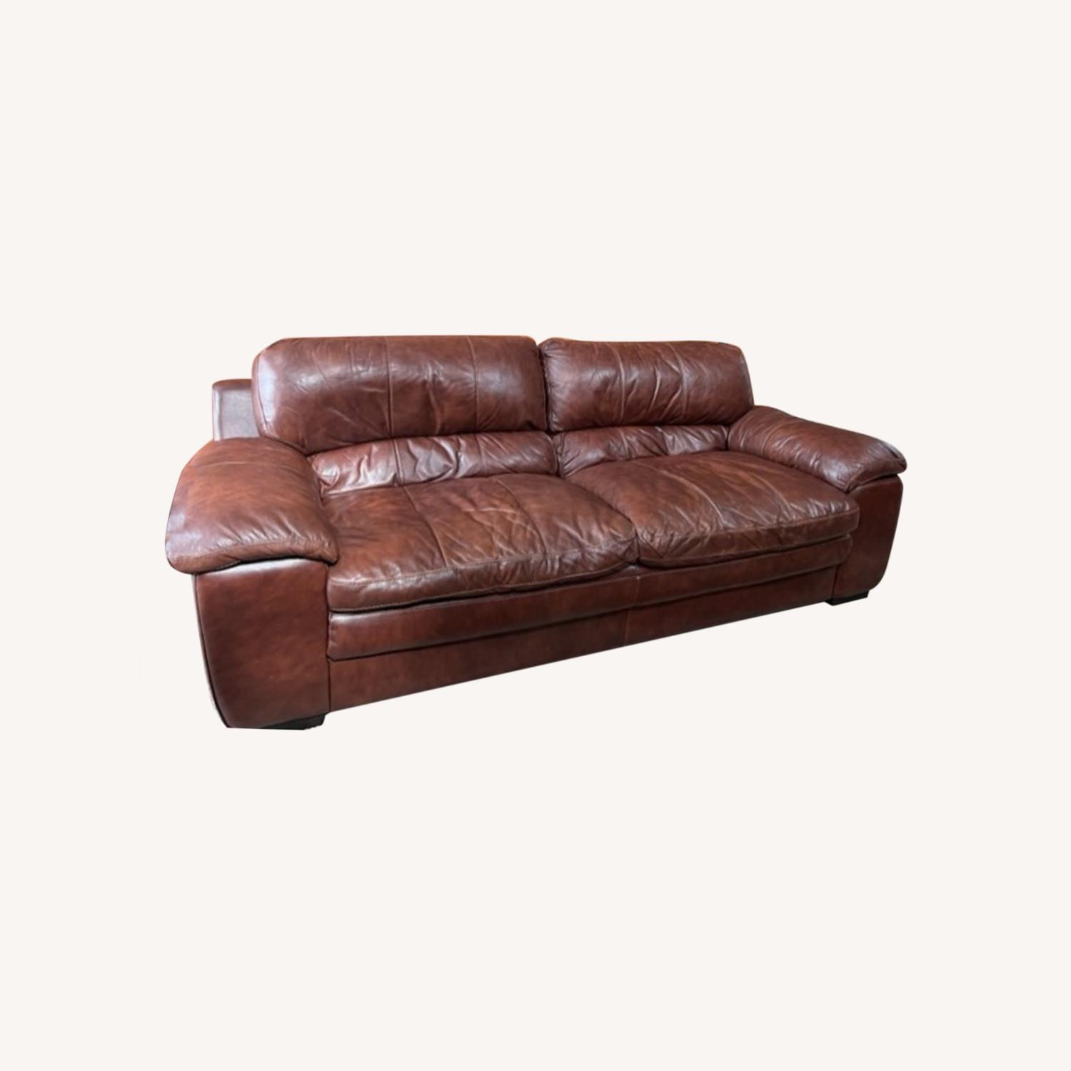 American Furniture Manufacturing Leather Sofa AptDeco